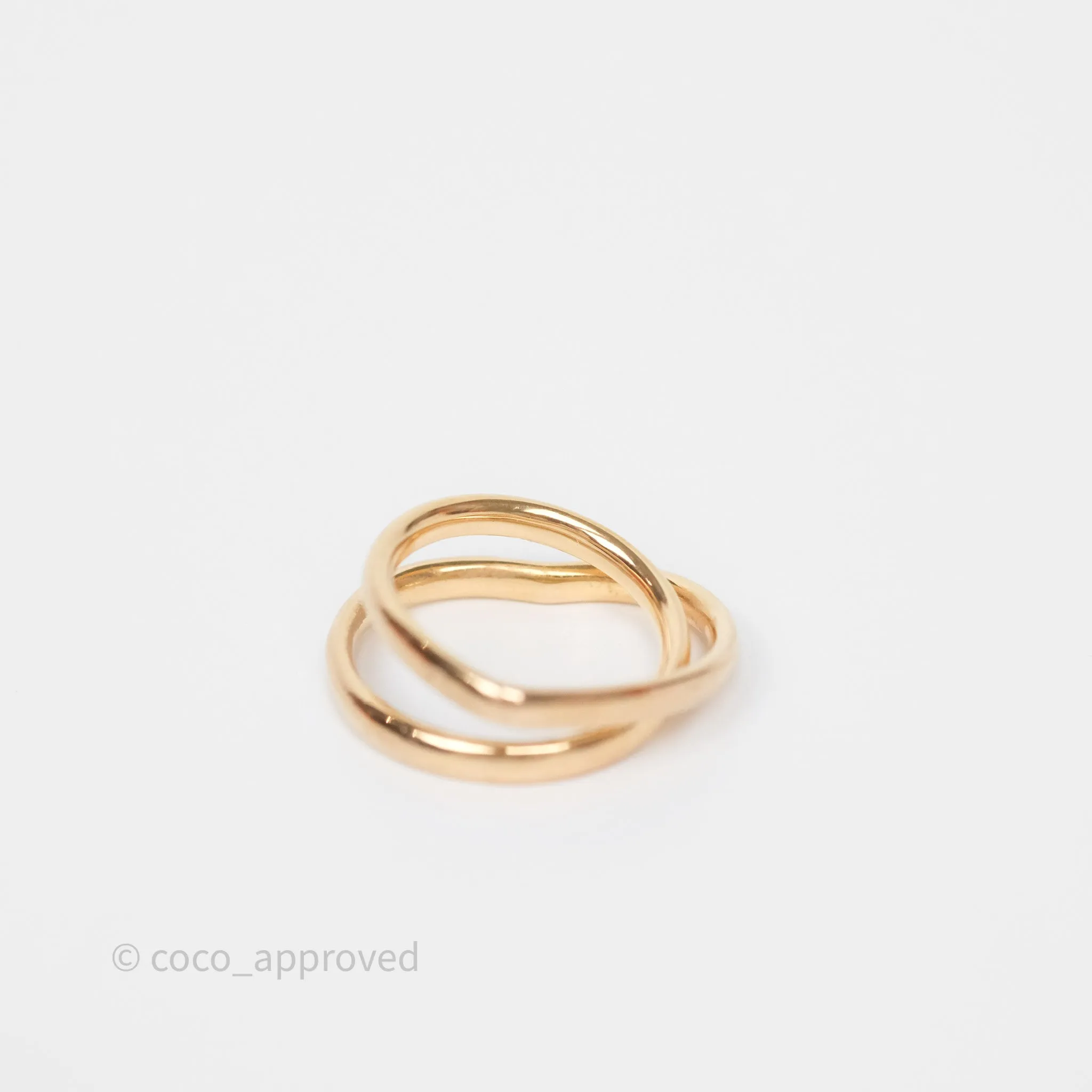 Hermes Bague Vertige Coeur MM Or Rose Ring 18k Size 51