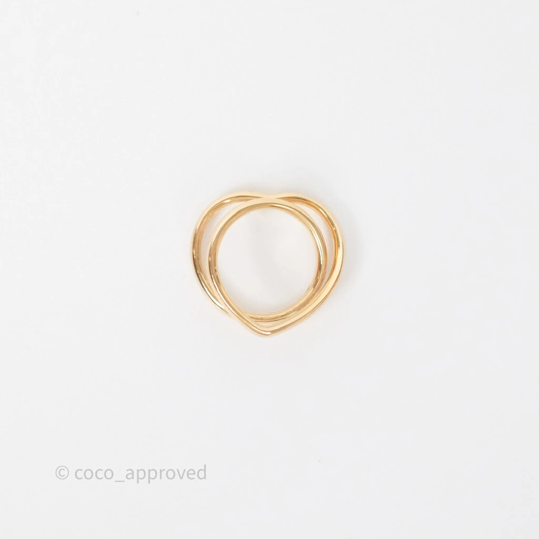 Hermes Bague Vertige Coeur MM Or Rose Ring 18k Size 51