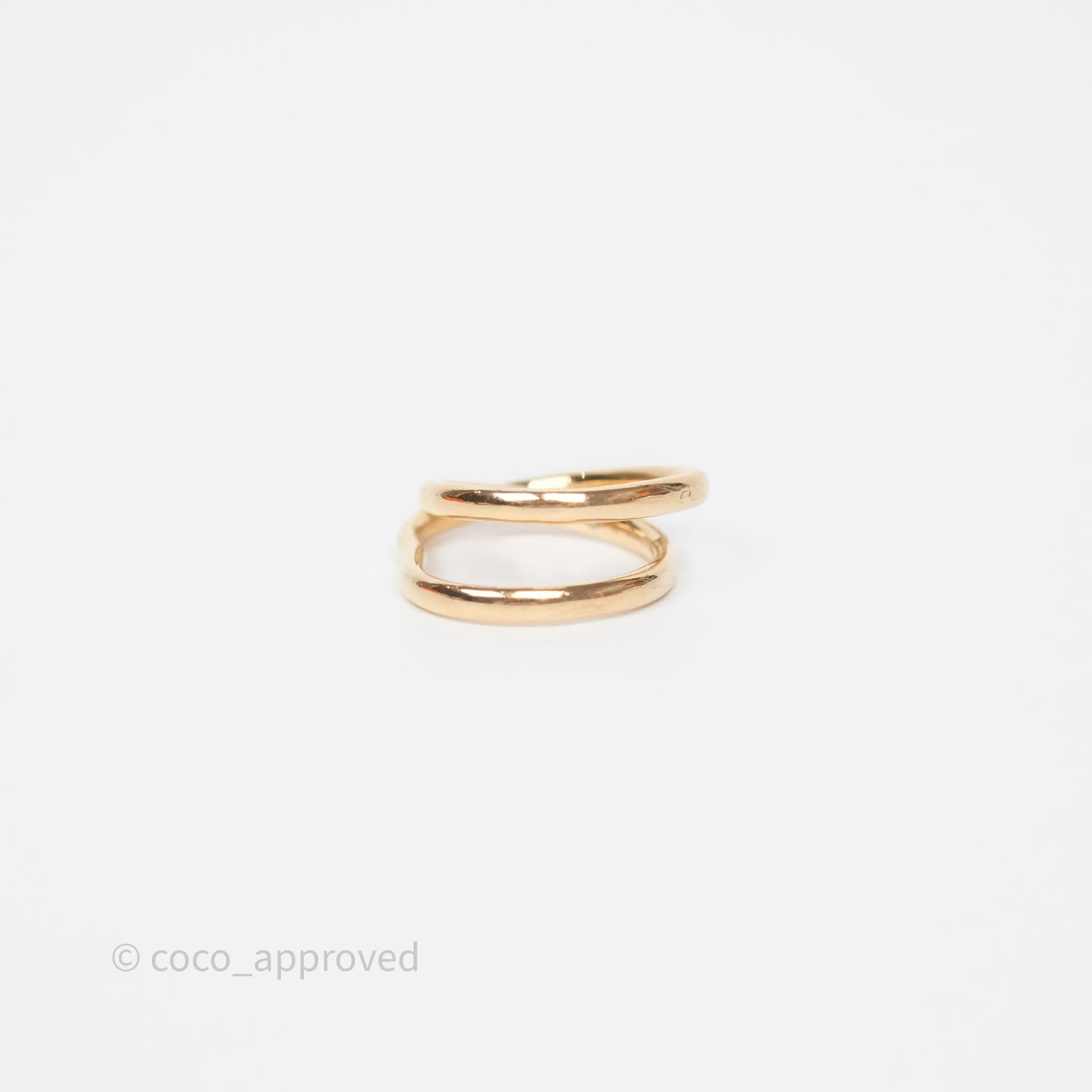 Hermes Bague Vertige Coeur MM Or Rose Ring 18k Size 51