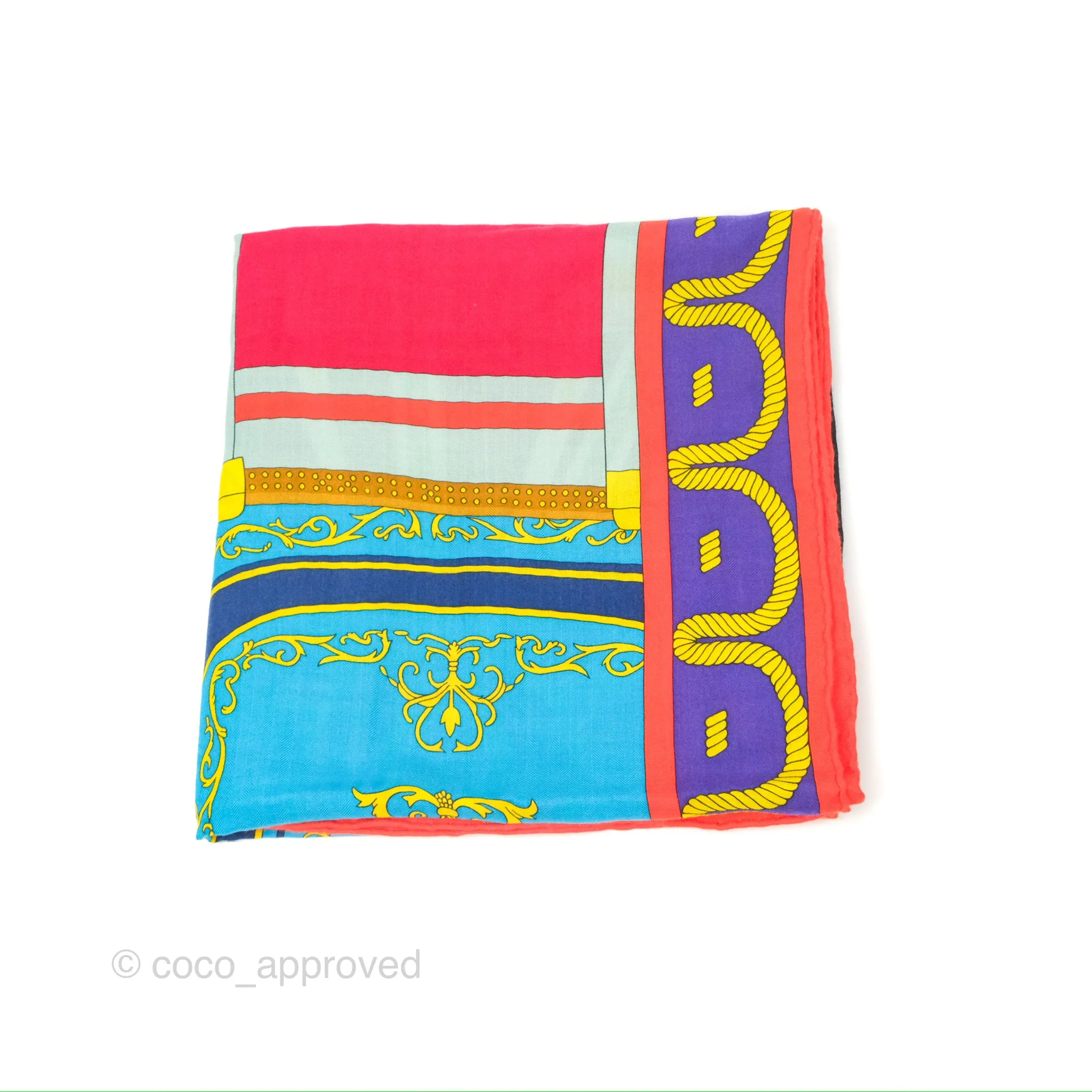 Hermes 'Balade en Berline' Scarf Shawl 140 Cashmere Silk
