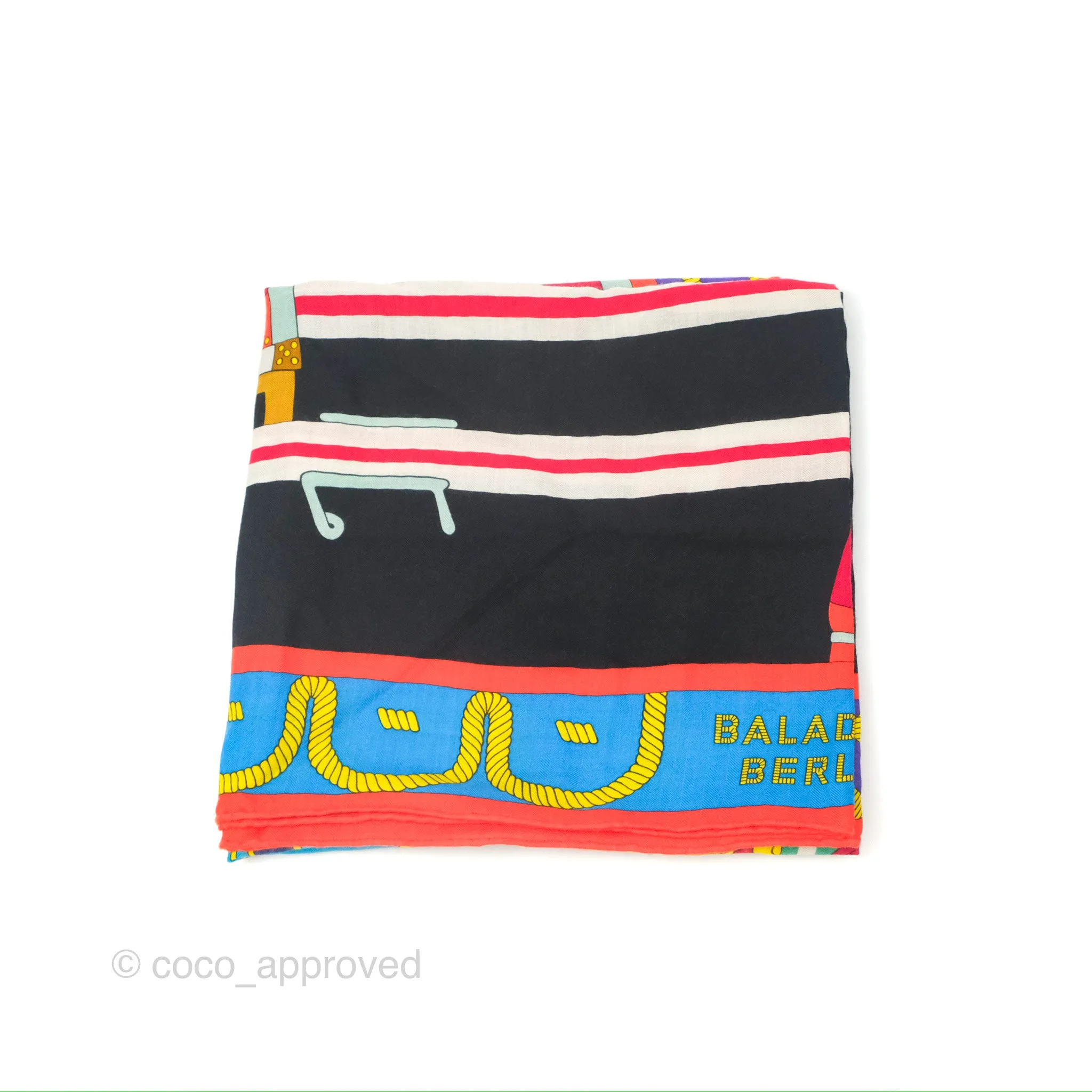 Hermes 'Balade en Berline' Scarf Shawl 140 Cashmere Silk