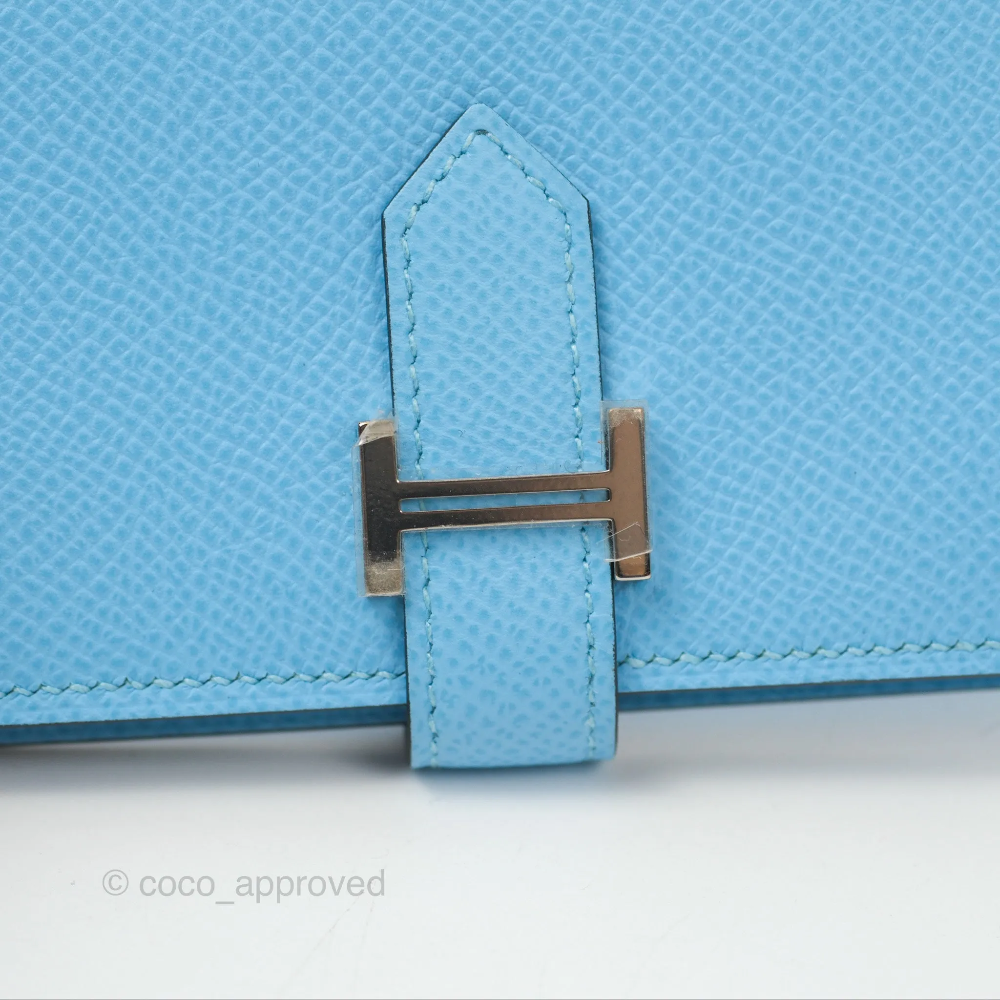 Hermes Bearn Mini Wallet Epsom Bleu Du Nord Palladium Hardware