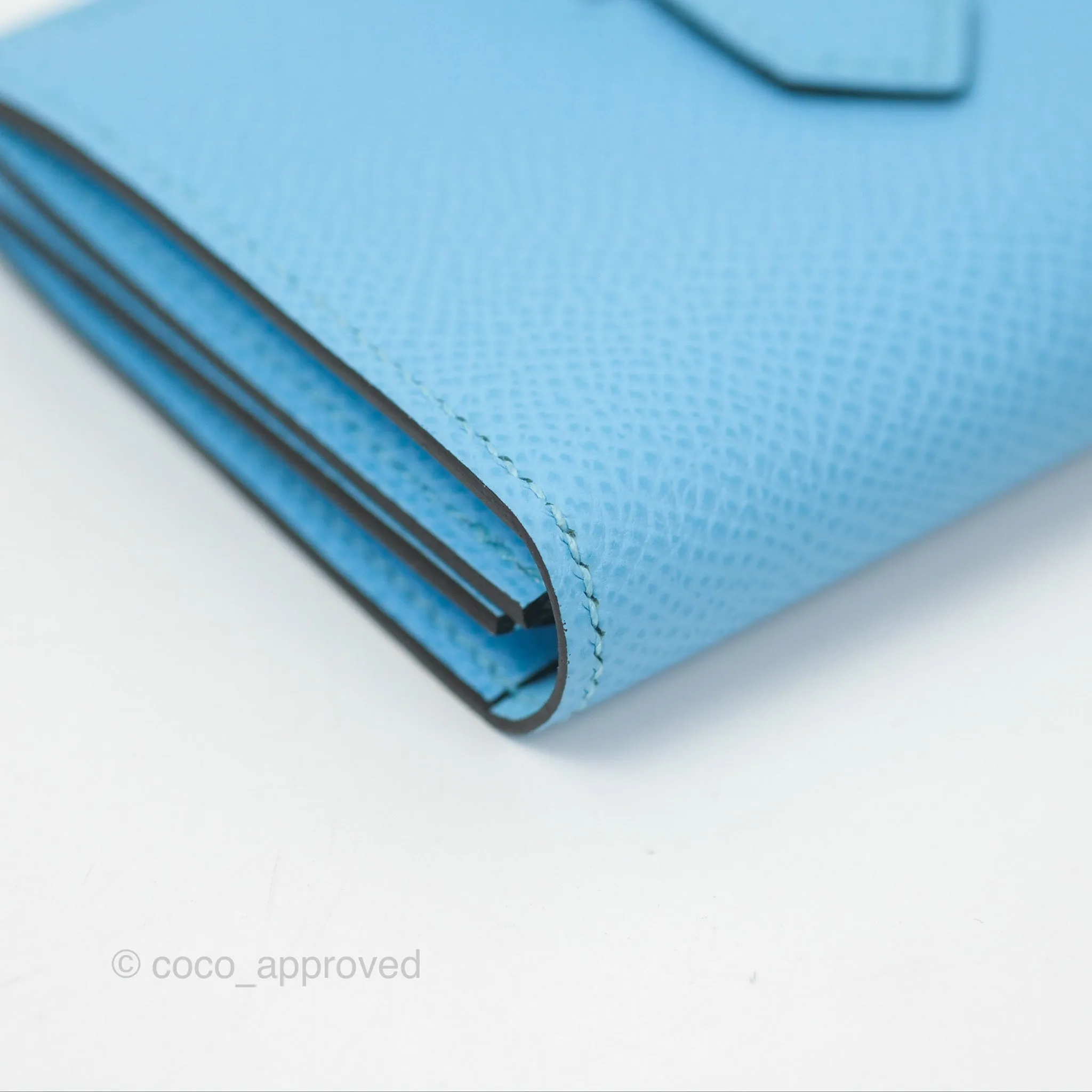 Hermes Bearn Mini Wallet Epsom Bleu Du Nord Palladium Hardware