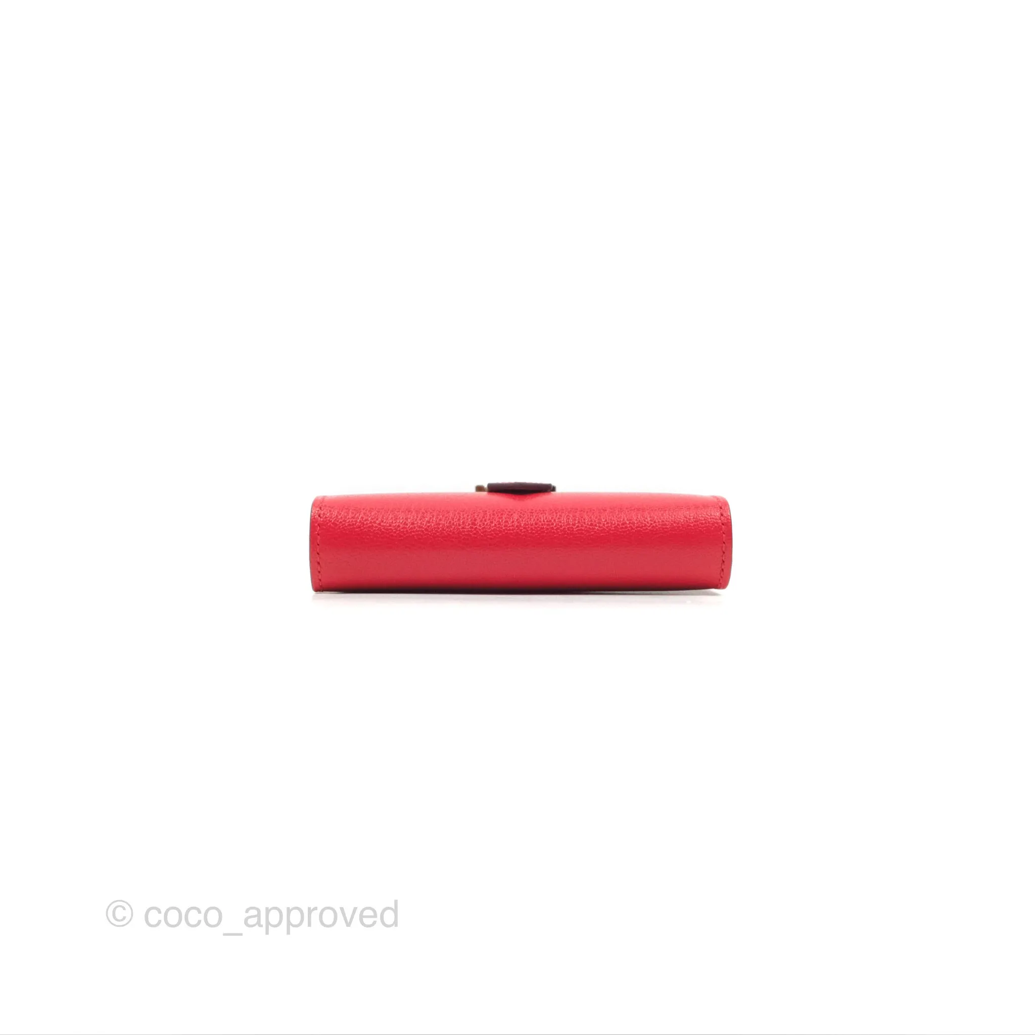Hermes Bearn Mini Wallet Rouge De Coeur Chamkila Goatskin Gold Hardware