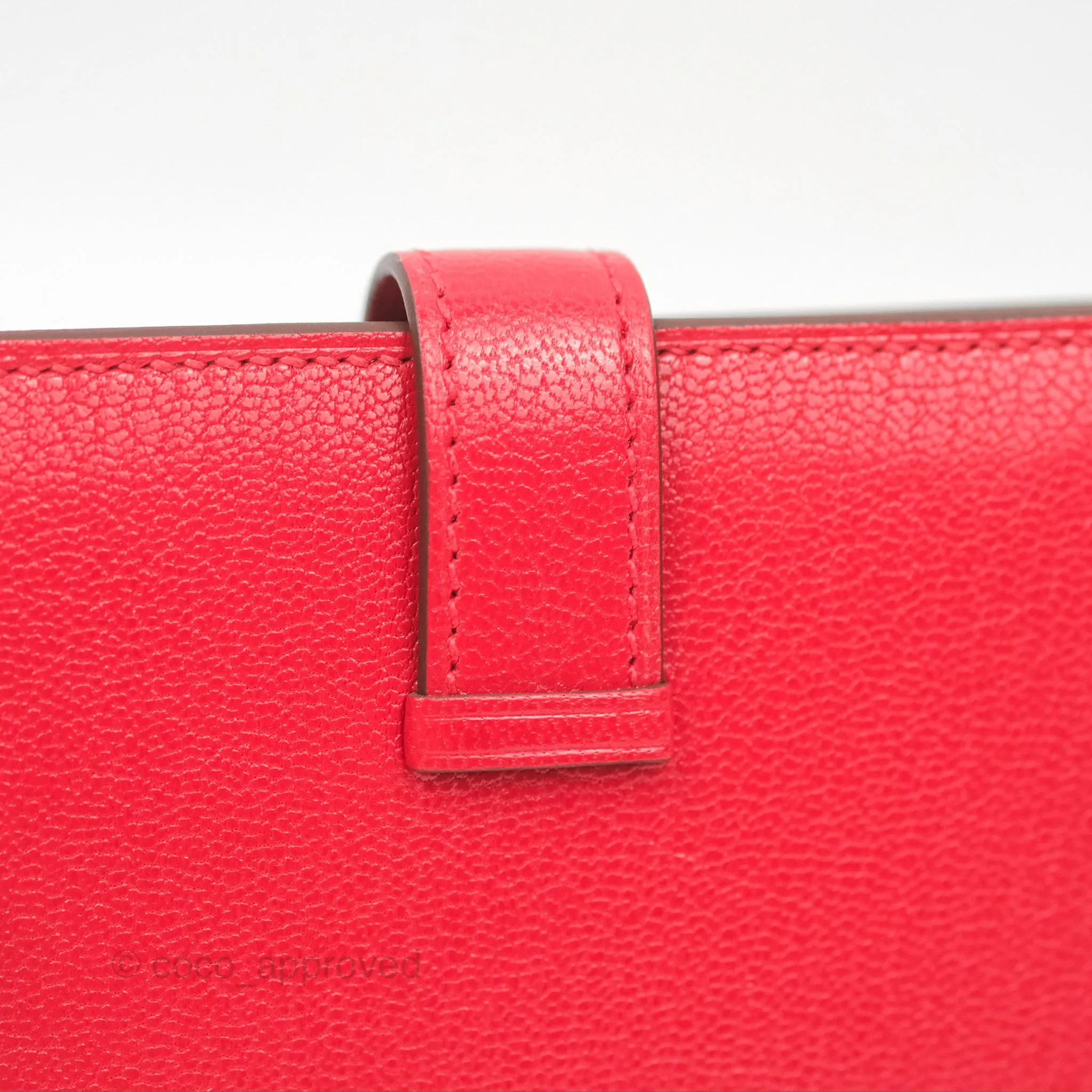 Hermes Bearn Mini Wallet Rouge De Coeur Chamkila Goatskin Gold Hardware