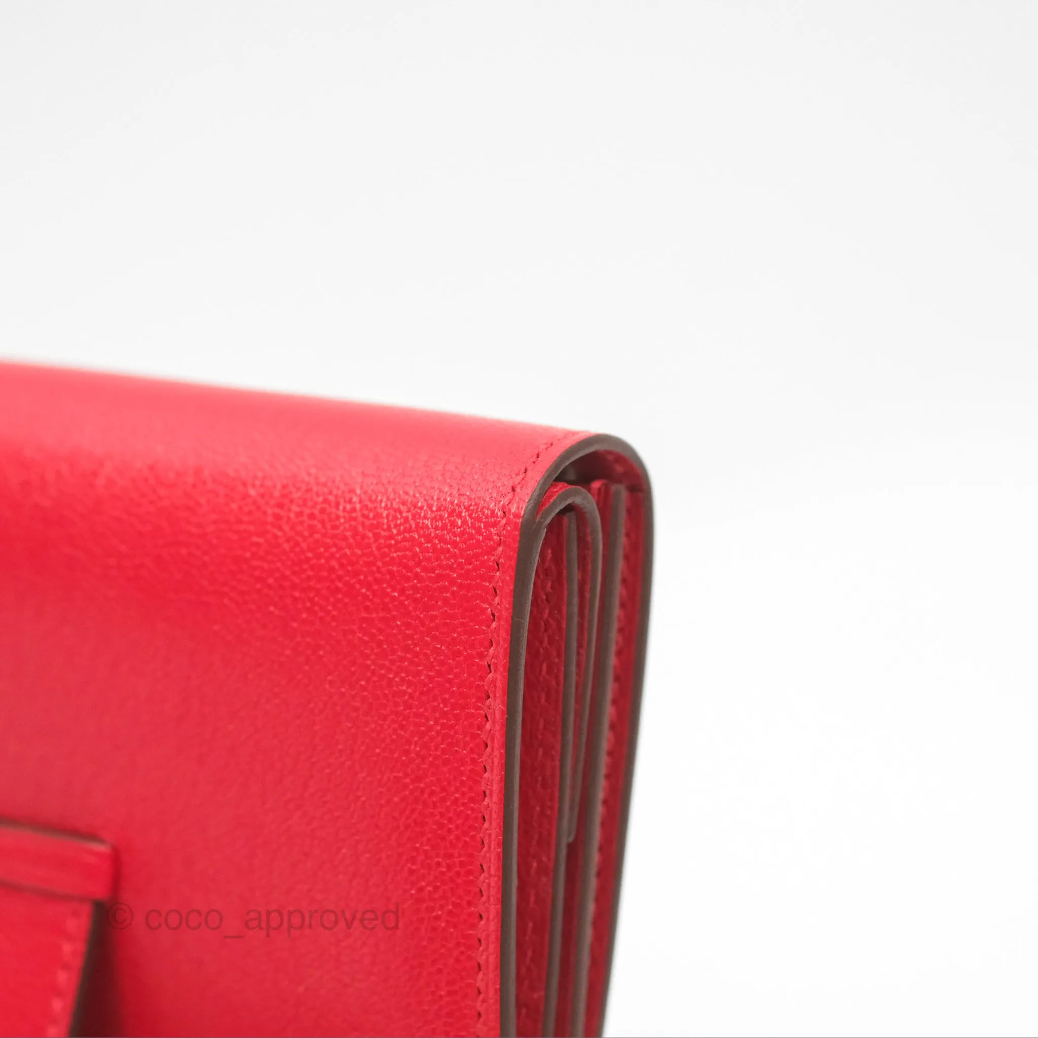 Hermes Bearn Mini Wallet Rouge De Coeur Chamkila Goatskin Gold Hardware