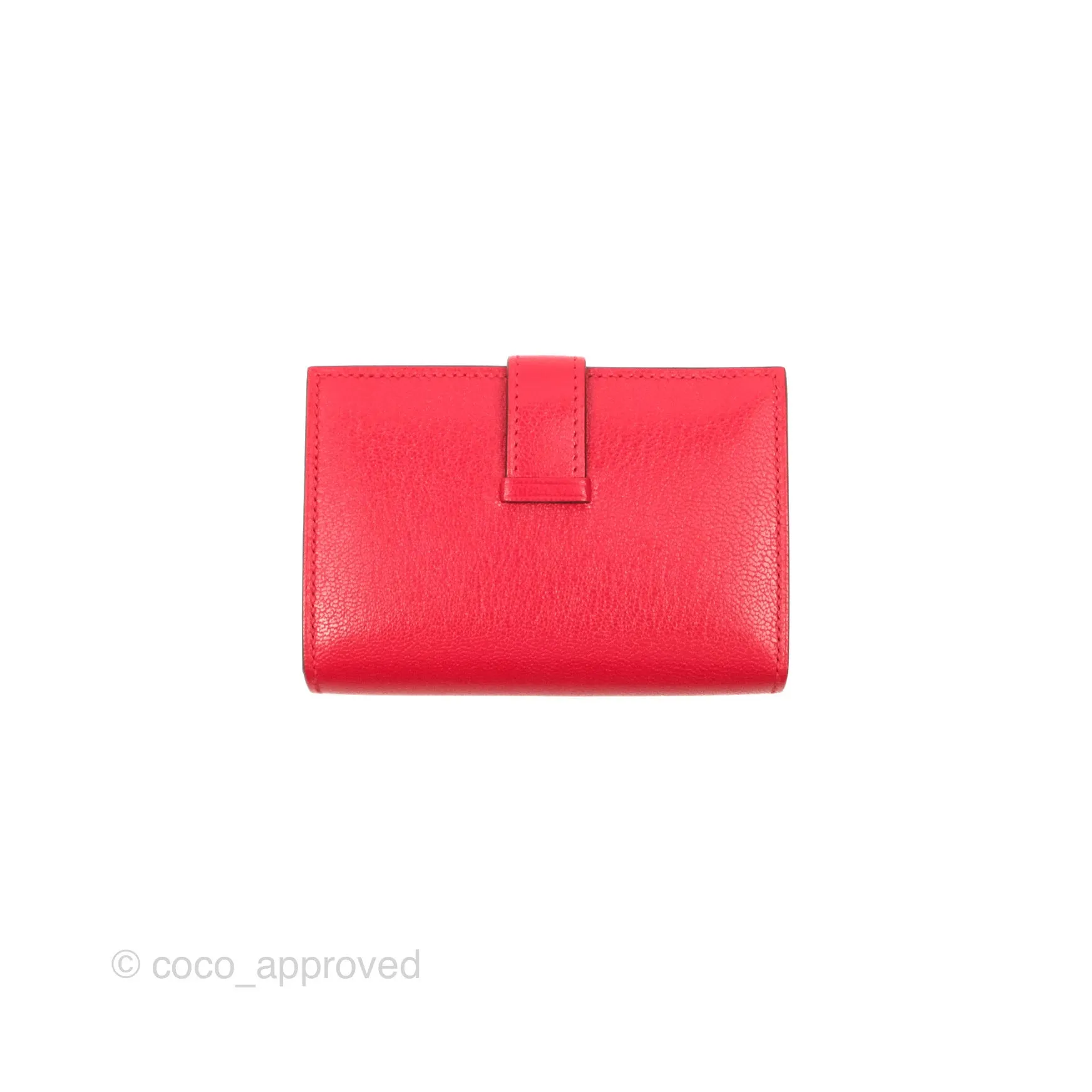 Hermes Bearn Mini Wallet Rouge De Coeur Chamkila Goatskin Gold Hardware