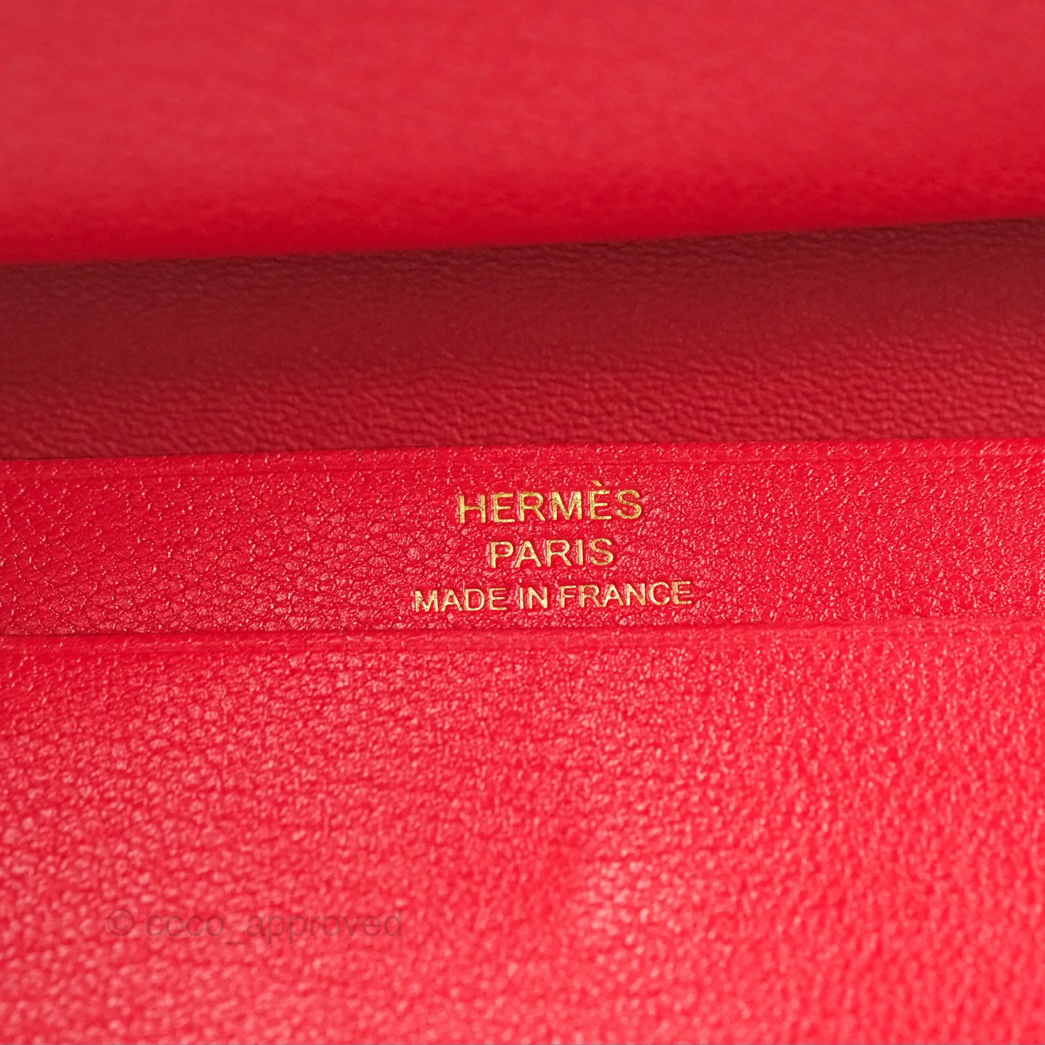 Hermes Bearn Mini Wallet Rouge De Coeur Chamkila Goatskin Gold Hardware