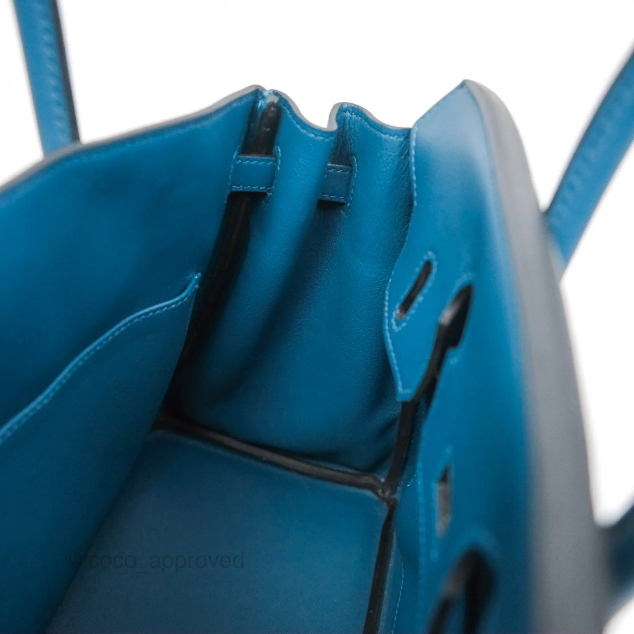 Hermes Birkin 25 Retourne Bleu Colvert Swift Gold Hardware