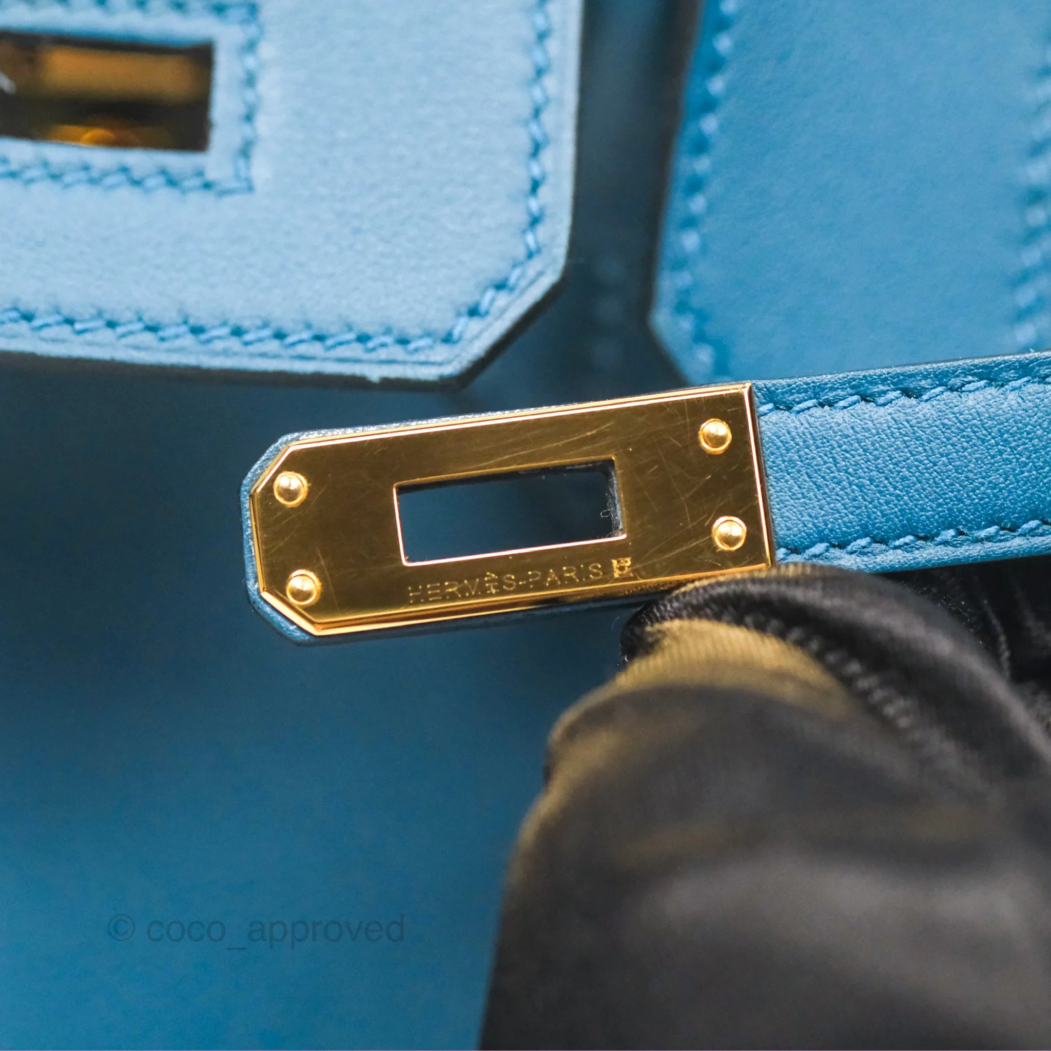 Hermes Birkin 25 Retourne Bleu Colvert Swift Gold Hardware