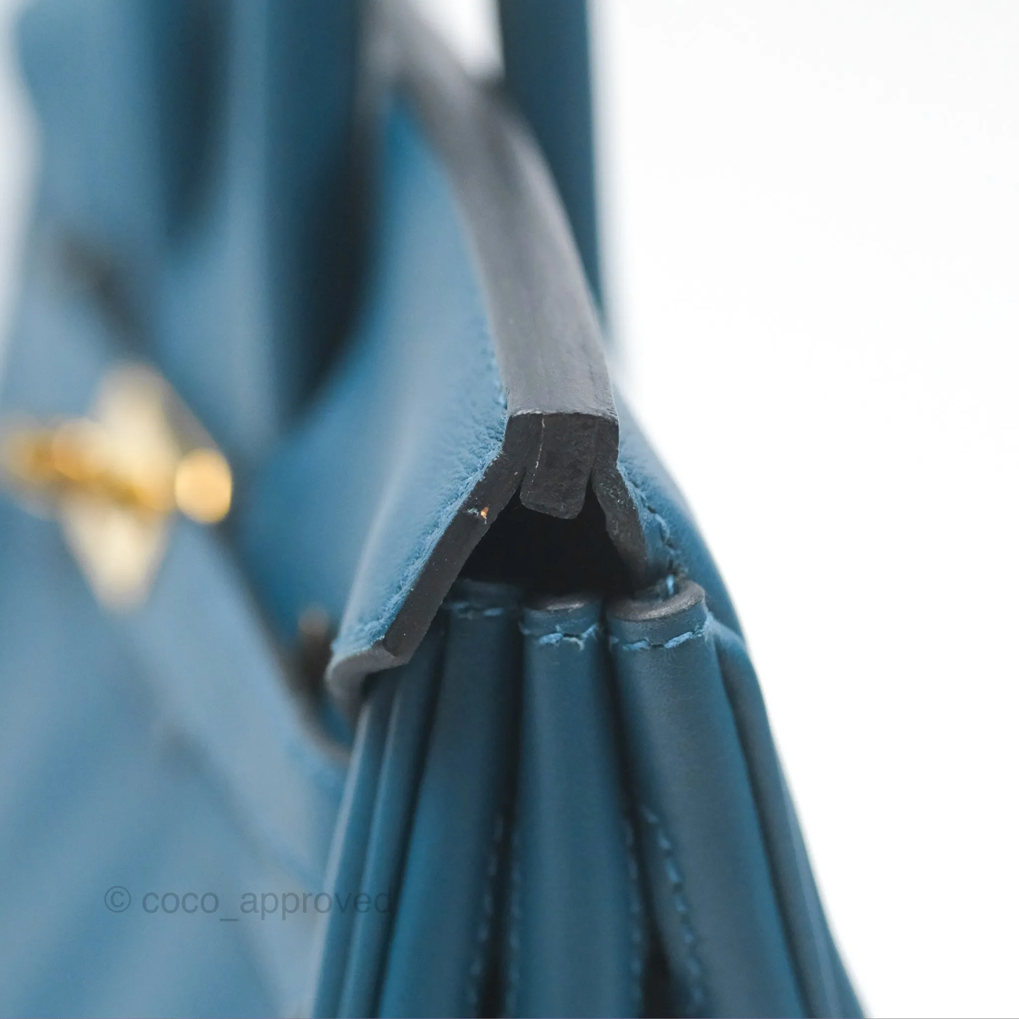 Hermes Birkin 25 Retourne Bleu Colvert Swift Gold Hardware
