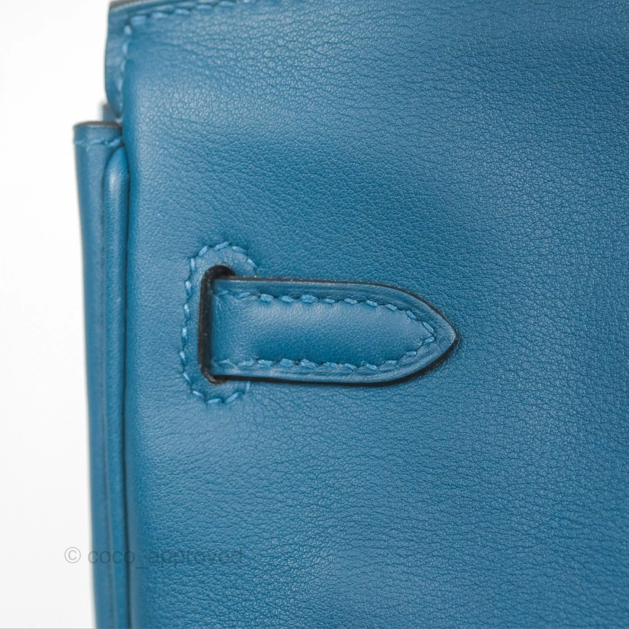 Hermes Birkin 25 Retourne Bleu Colvert Swift Gold Hardware