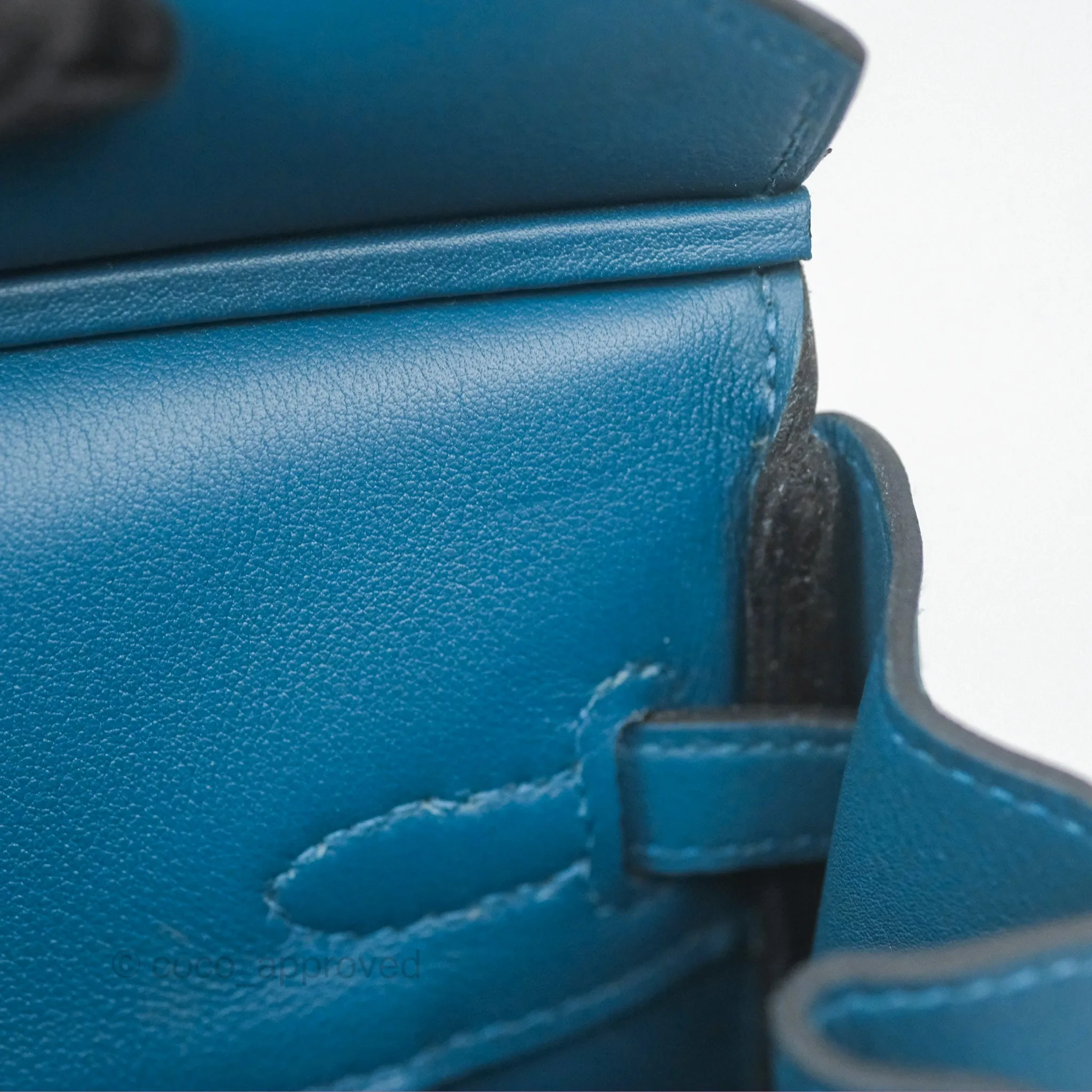 Hermes Birkin 25 Retourne Bleu Colvert Swift Gold Hardware