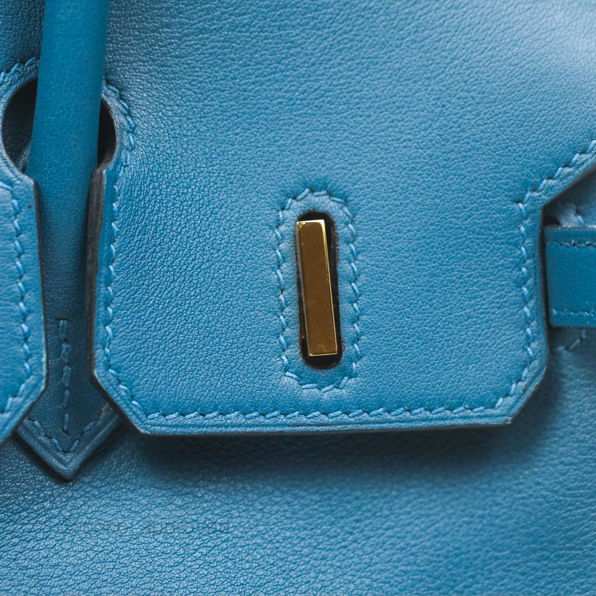 Hermes Birkin 25 Retourne Bleu Colvert Swift Gold Hardware