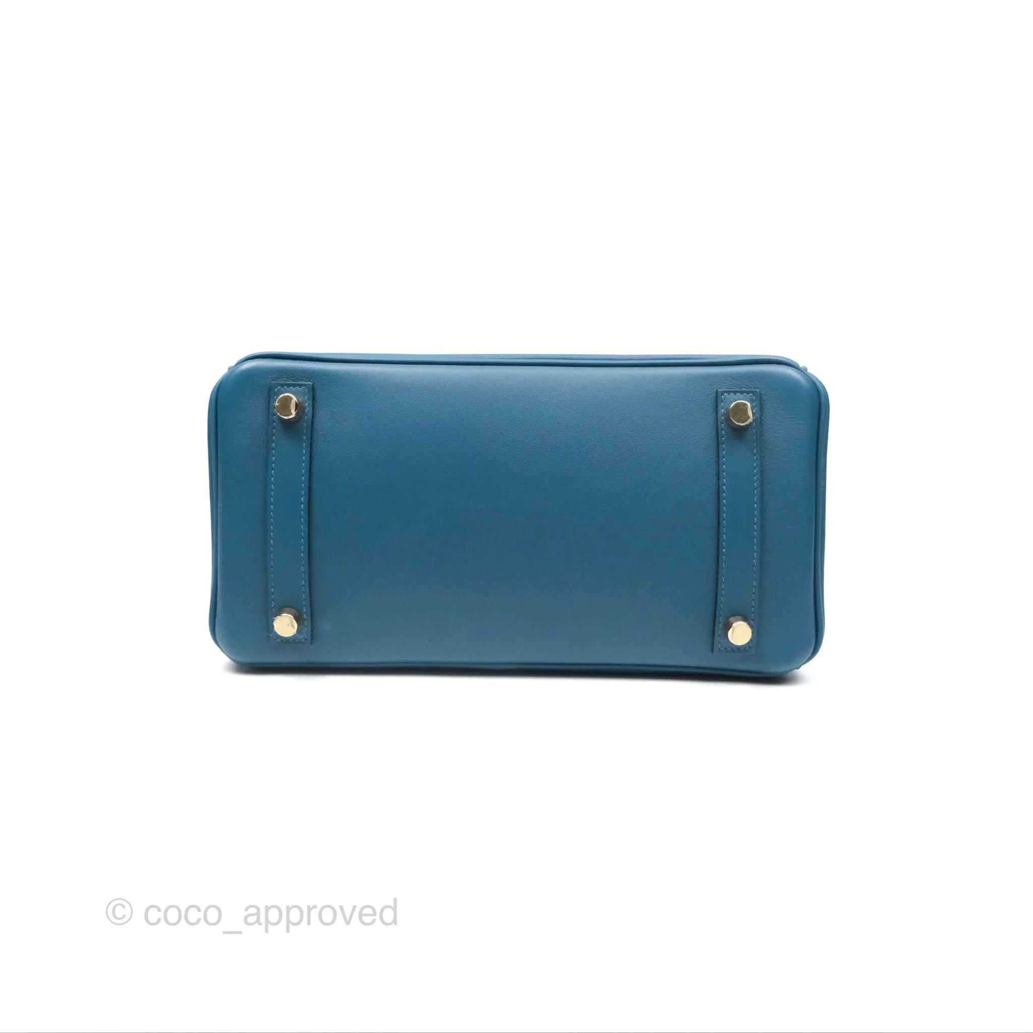 Hermes Birkin 25 Retourne Bleu Colvert Swift Gold Hardware