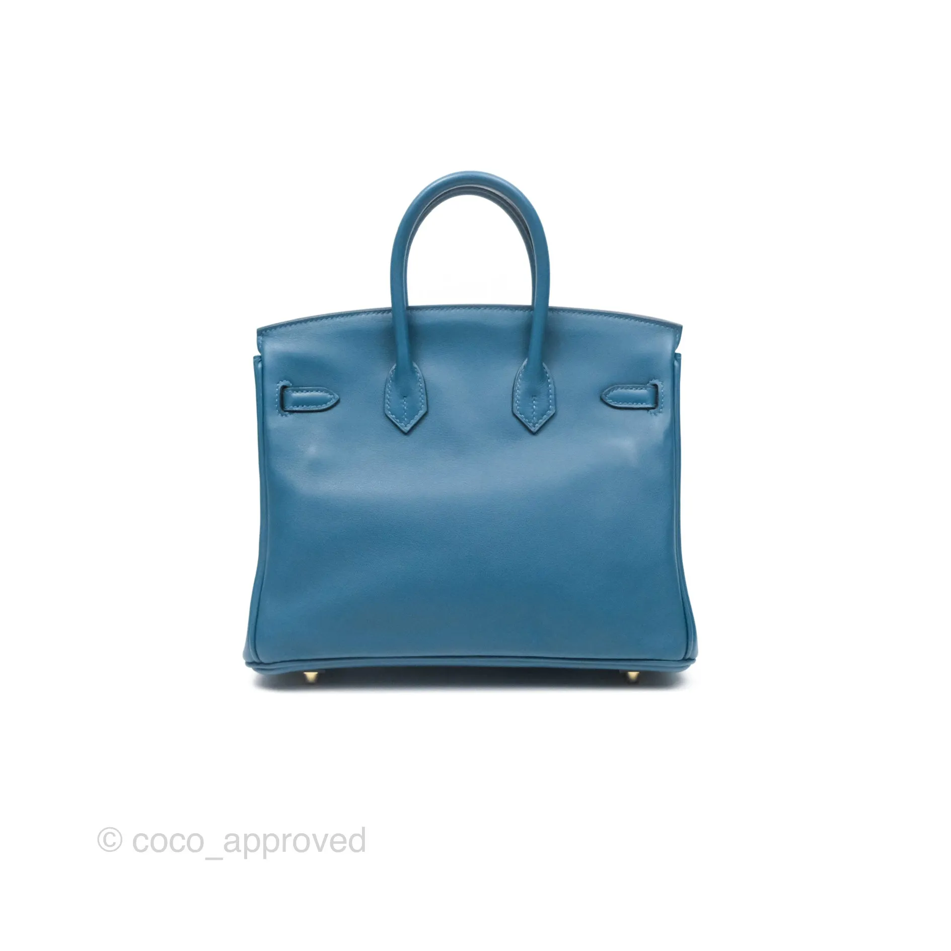 Hermes Birkin 25 Retourne Bleu Colvert Swift Gold Hardware
