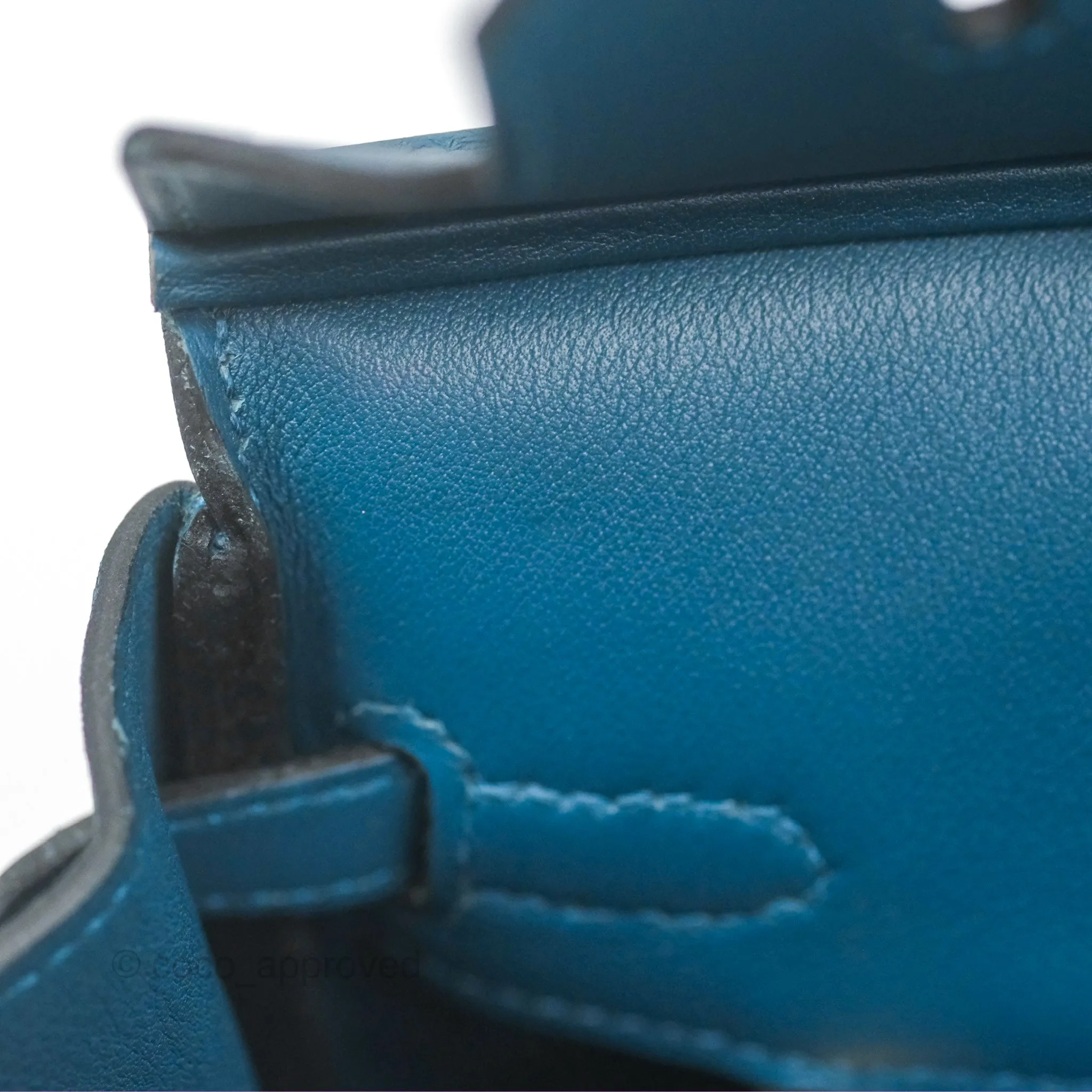 Hermes Birkin 25 Retourne Bleu Colvert Swift Gold Hardware
