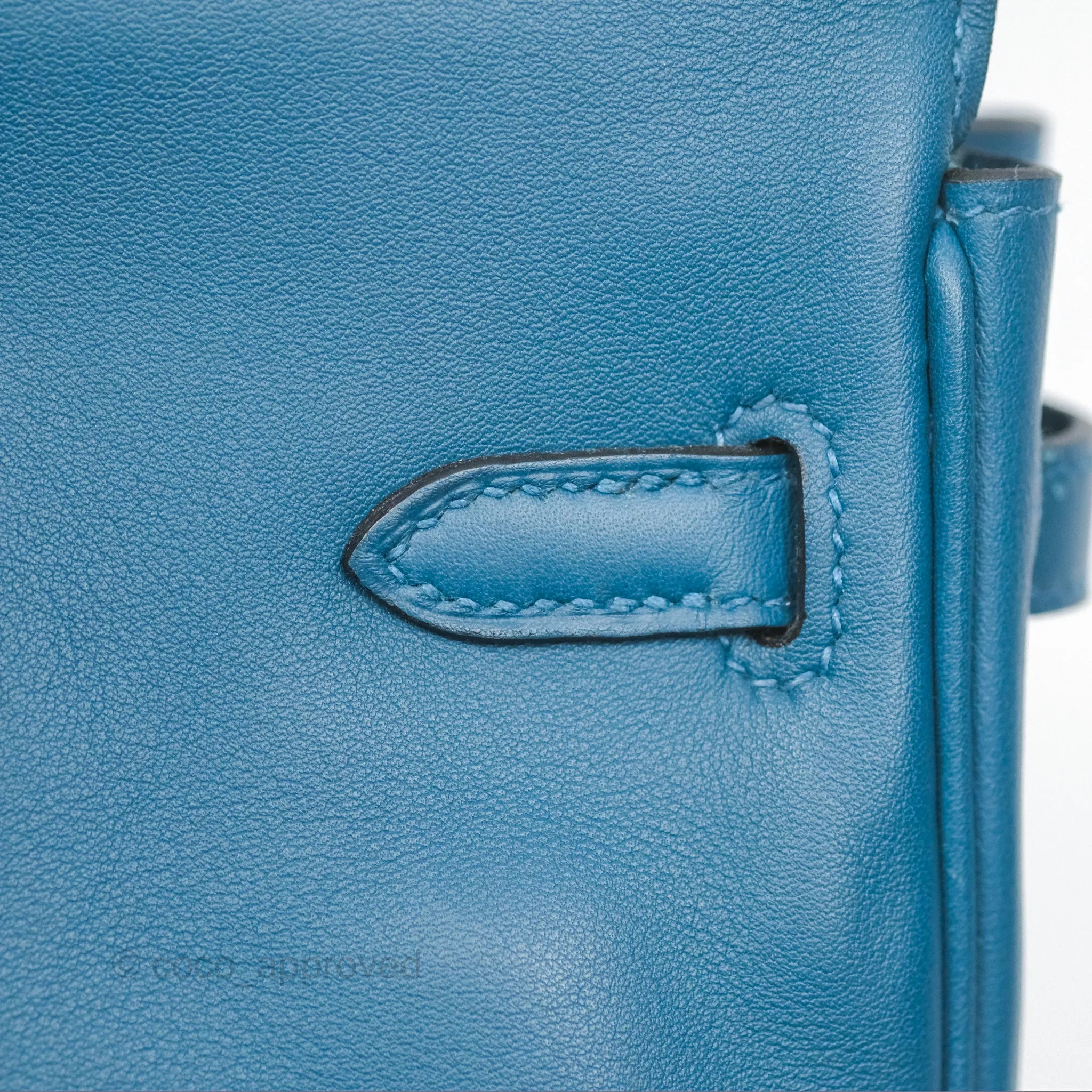 Hermes Birkin 25 Retourne Bleu Colvert Swift Gold Hardware