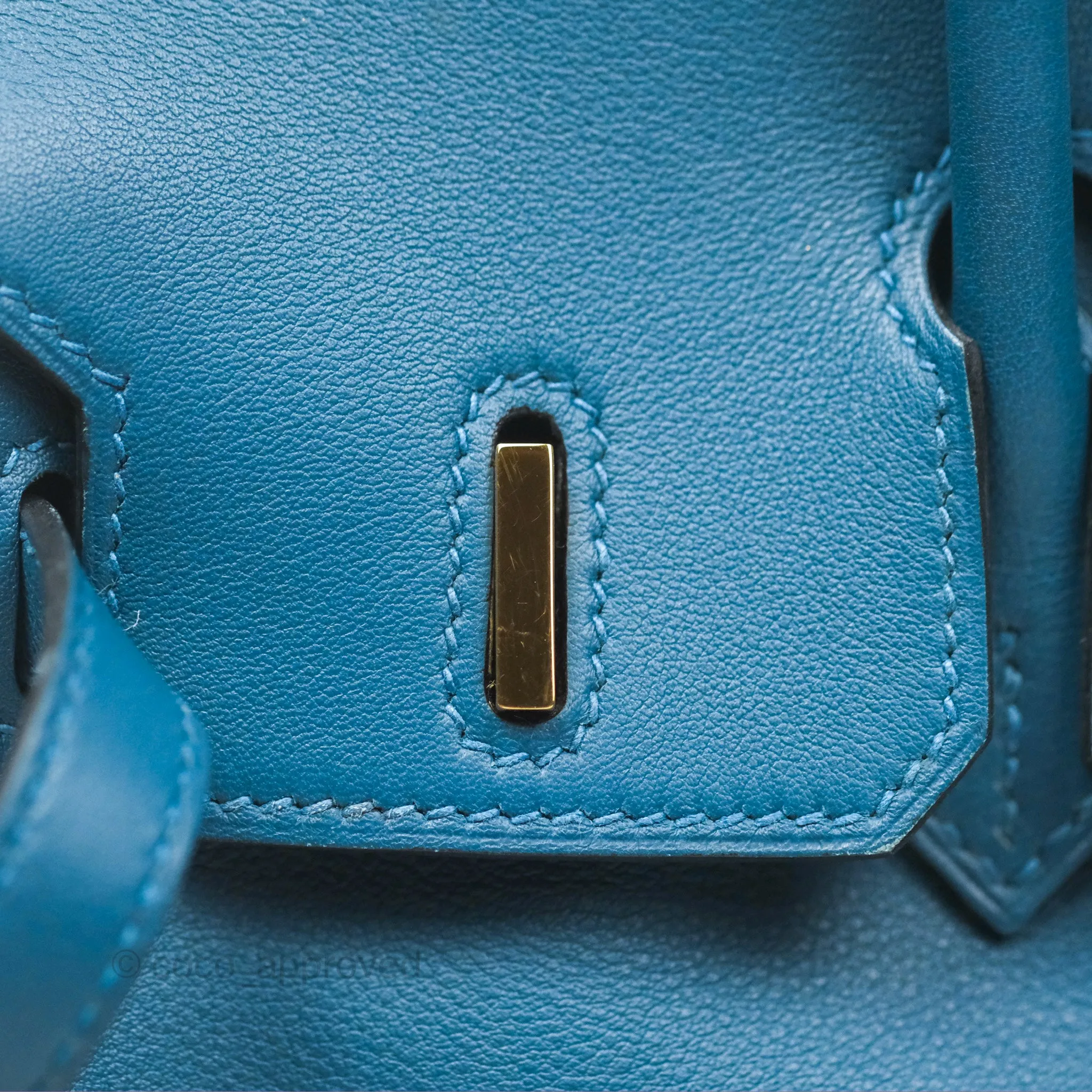 Hermes Birkin 25 Retourne Bleu Colvert Swift Gold Hardware