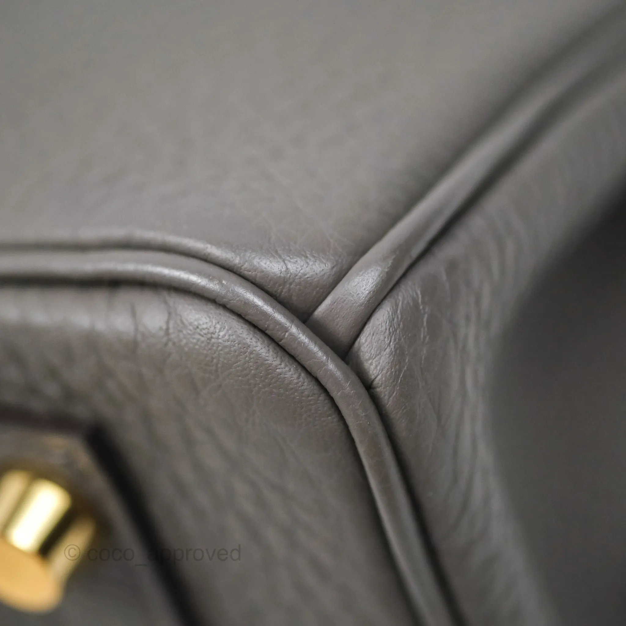 Hermes Birkin 25 Retourne Gris Meyer 0L Togo Gold Hardware