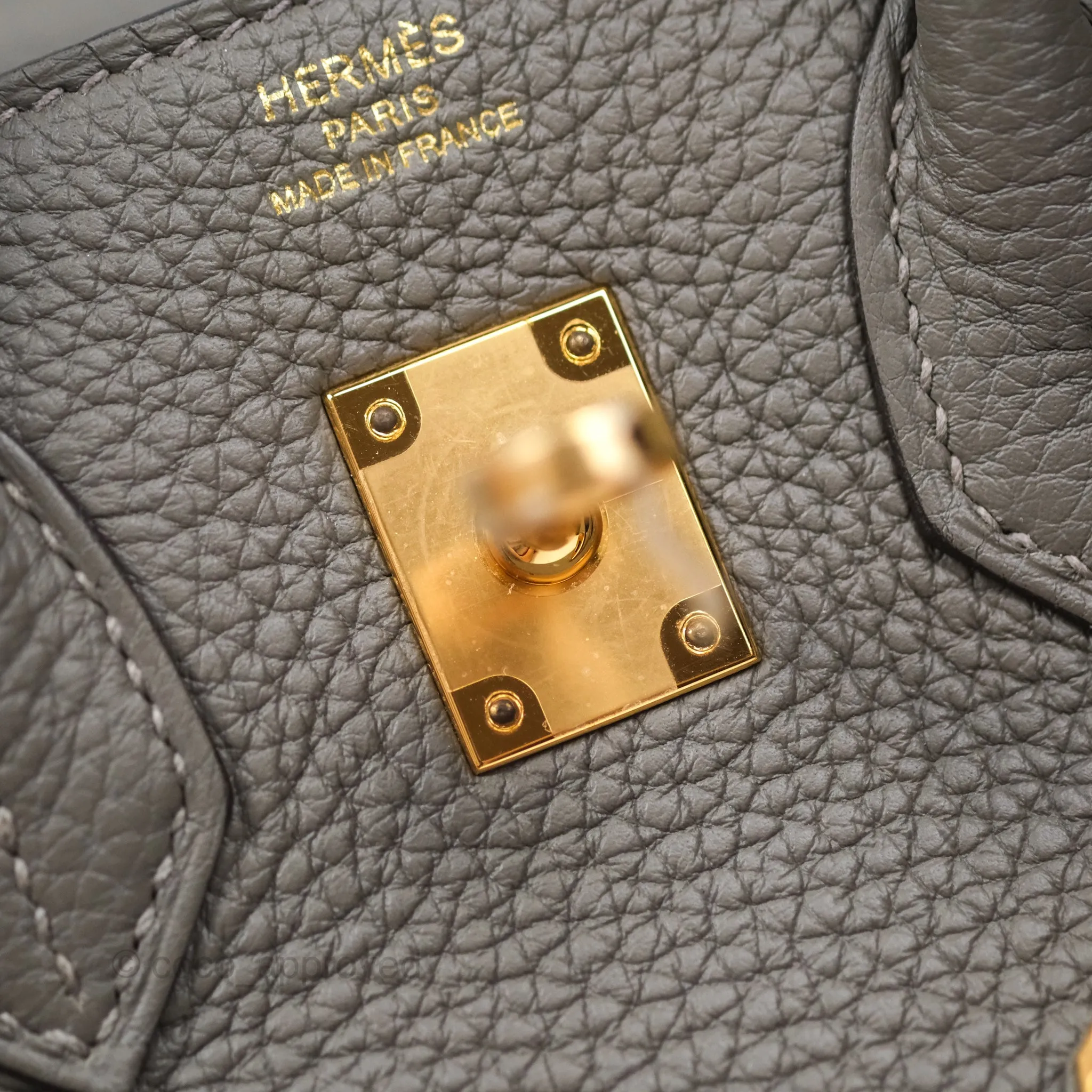 Hermes Birkin 25 Retourne Gris Meyer 0L Togo Gold Hardware