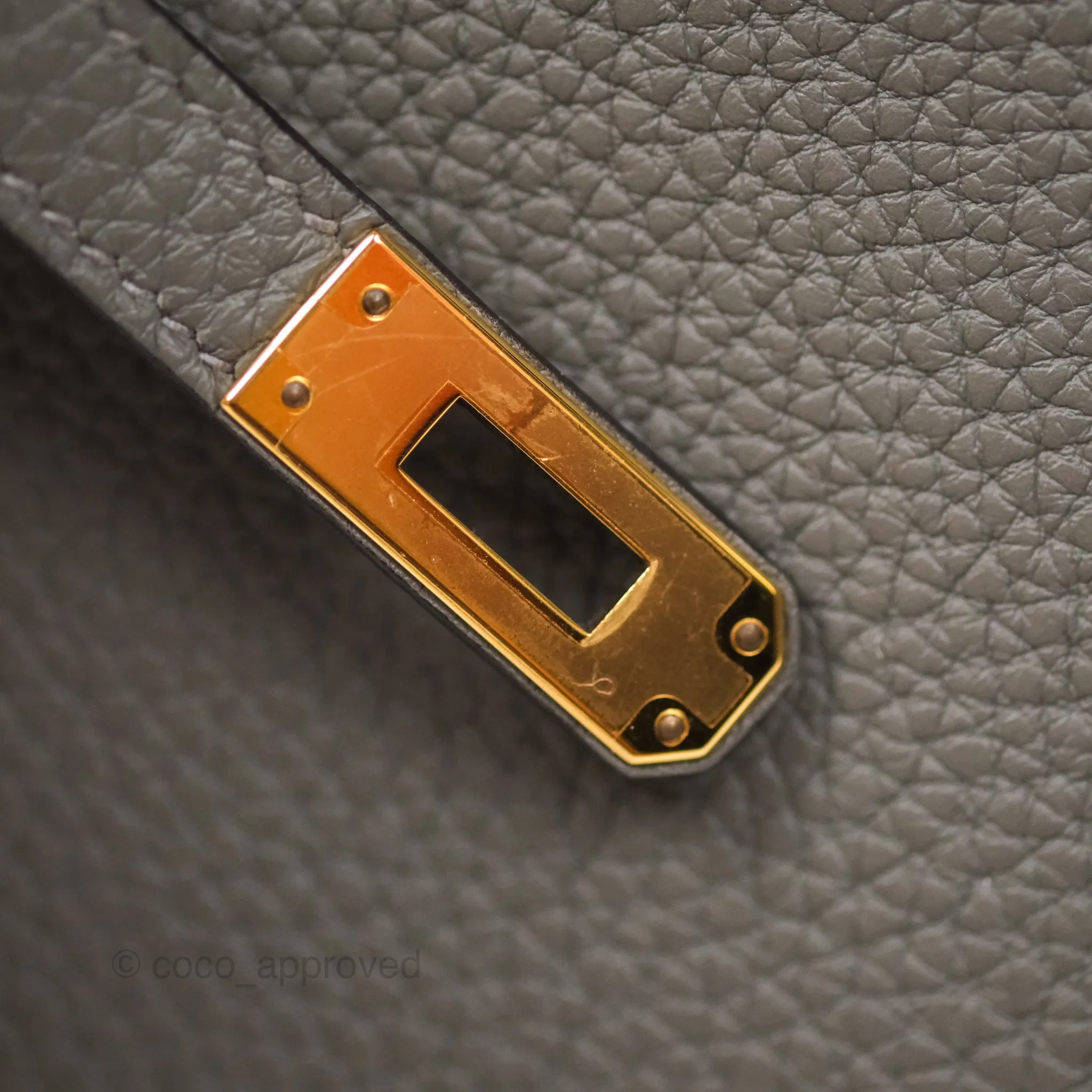 Hermes Birkin 25 Retourne Gris Meyer 0L Togo Gold Hardware