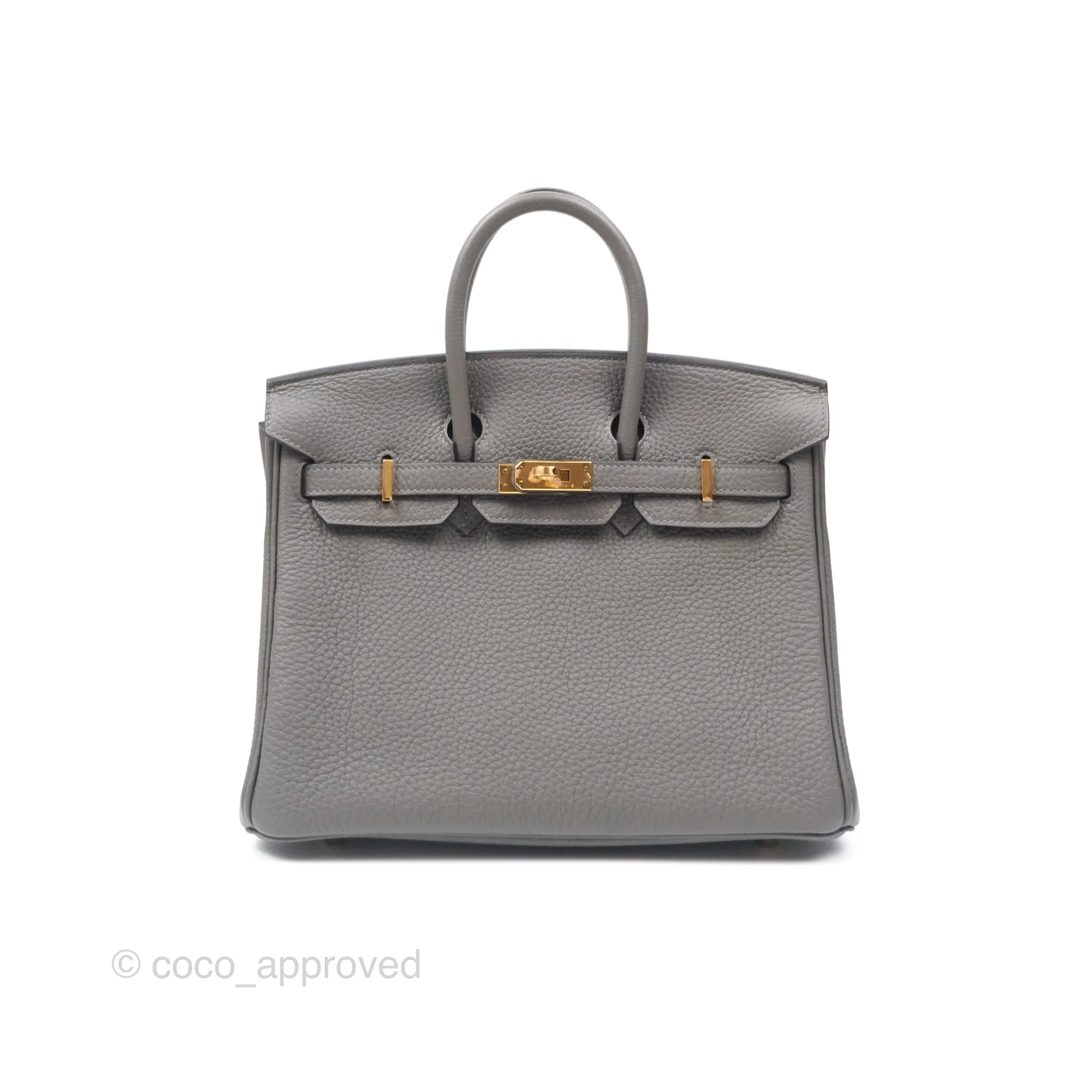 Hermes Birkin 25 Retourne Gris Meyer 0L Togo Gold Hardware