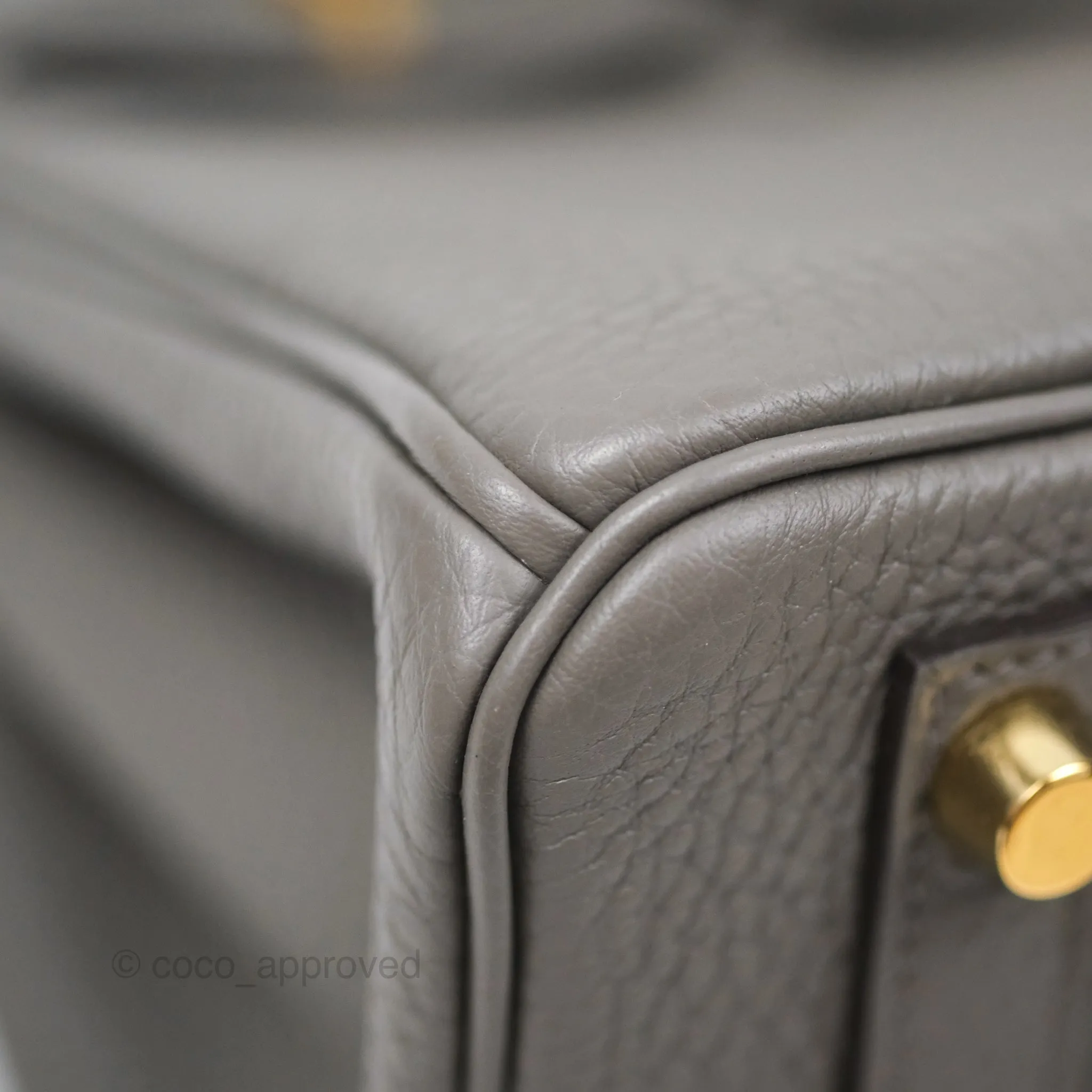 Hermes Birkin 25 Retourne Gris Meyer 0L Togo Gold Hardware