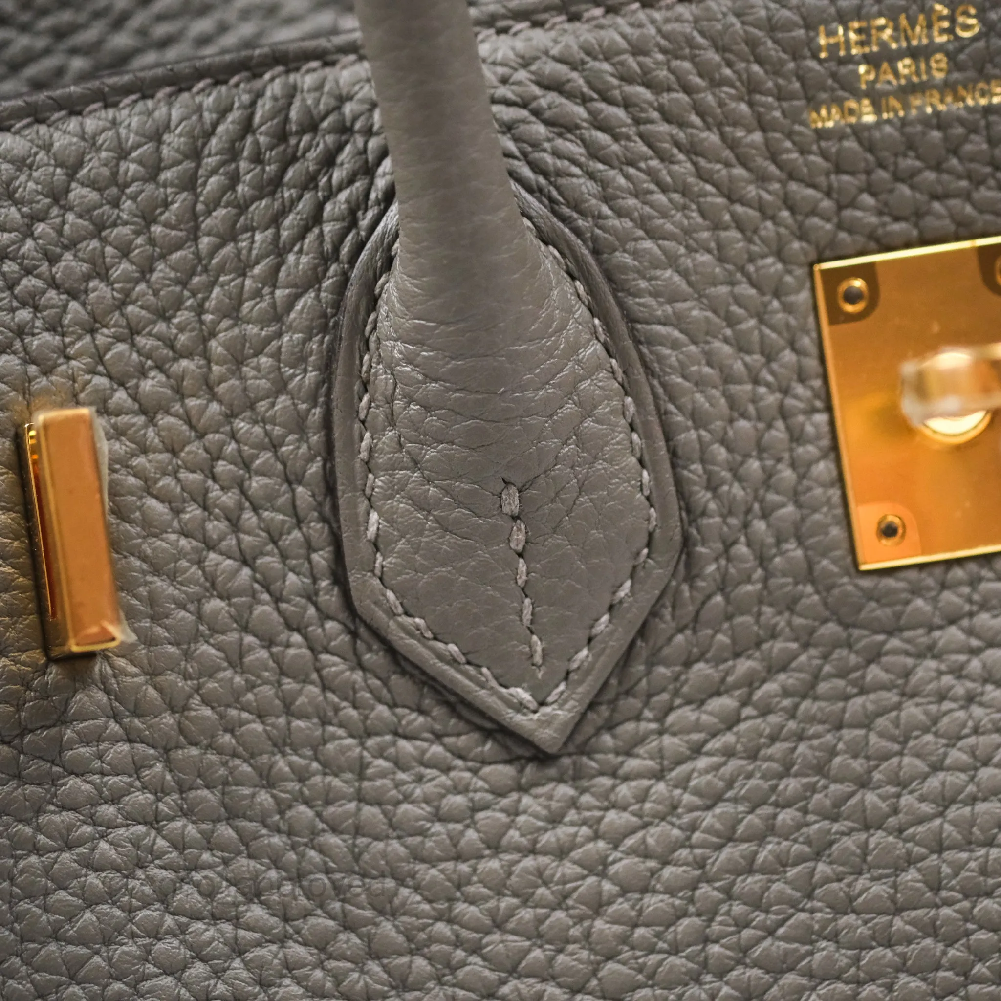 Hermes Birkin 25 Retourne Gris Meyer 0L Togo Gold Hardware