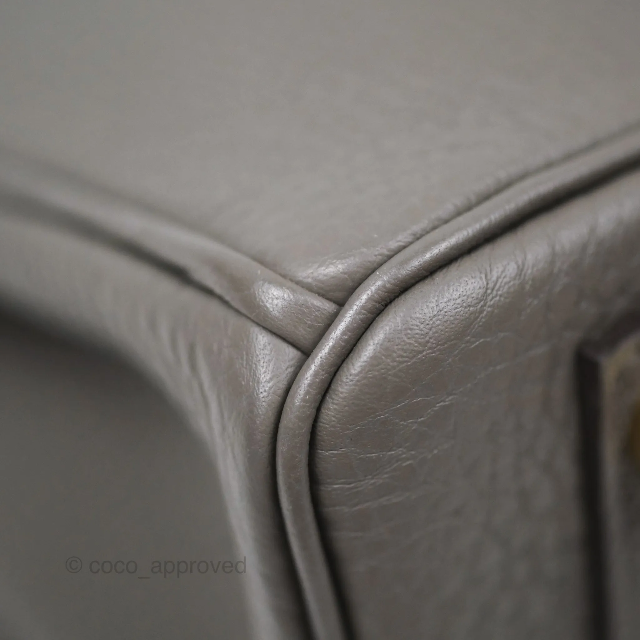 Hermes Birkin 25 Retourne Gris Meyer 0L Togo Gold Hardware