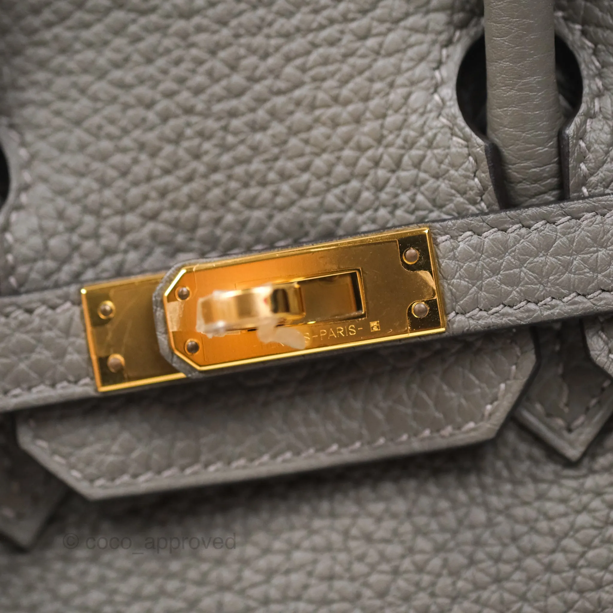 Hermes Birkin 25 Retourne Gris Meyer 0L Togo Gold Hardware