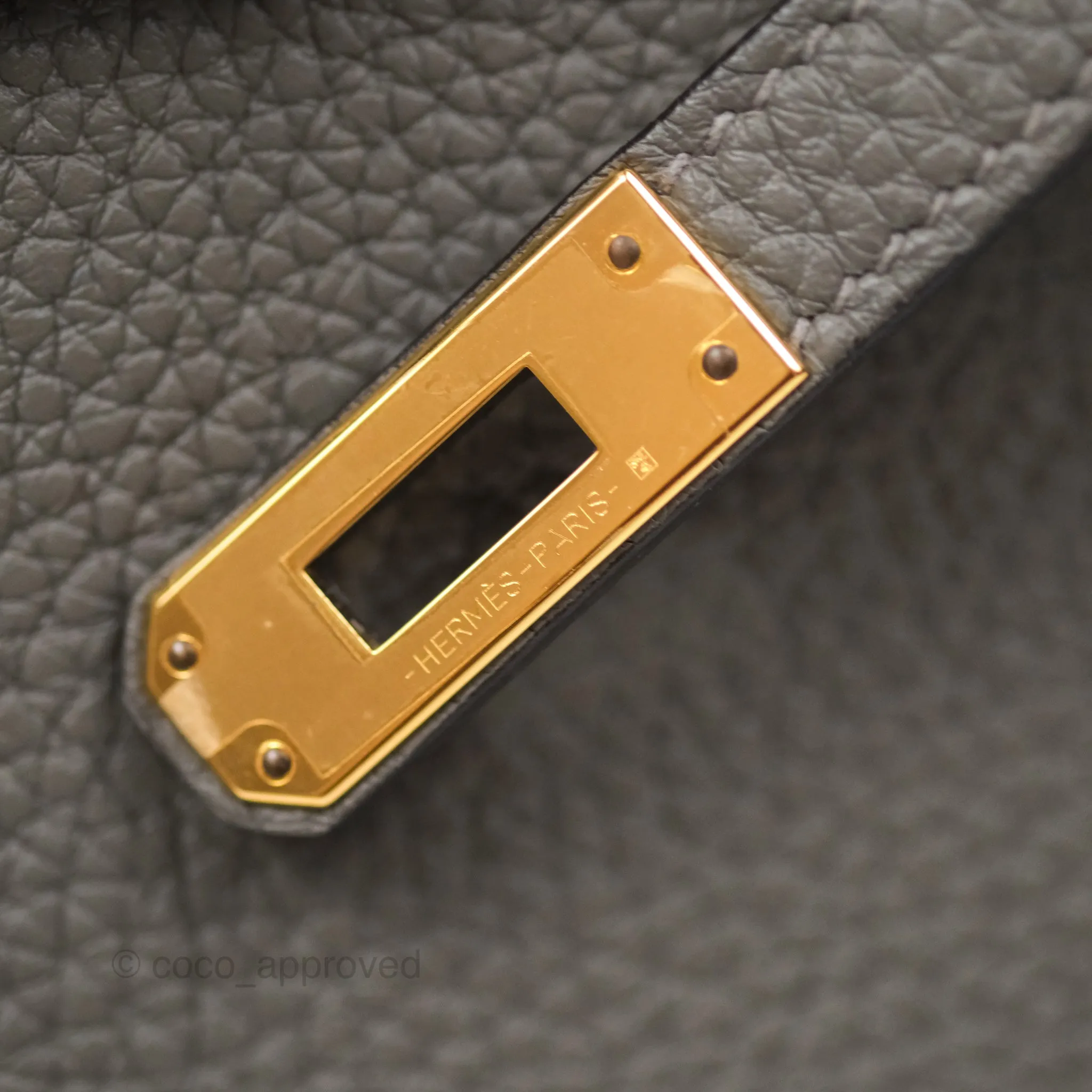 Hermes Birkin 25 Retourne Gris Meyer 0L Togo Gold Hardware
