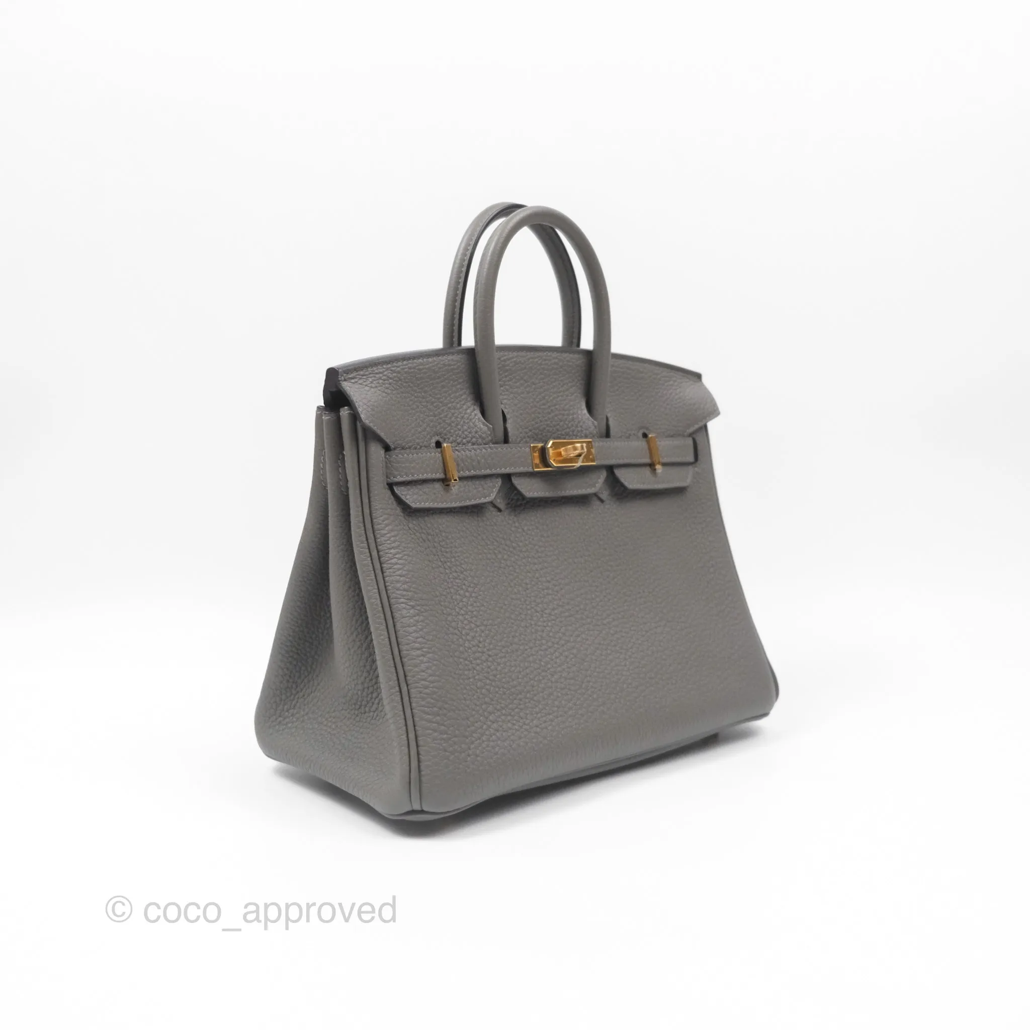 Hermes Birkin 25 Retourne Gris Meyer 0L Togo Gold Hardware