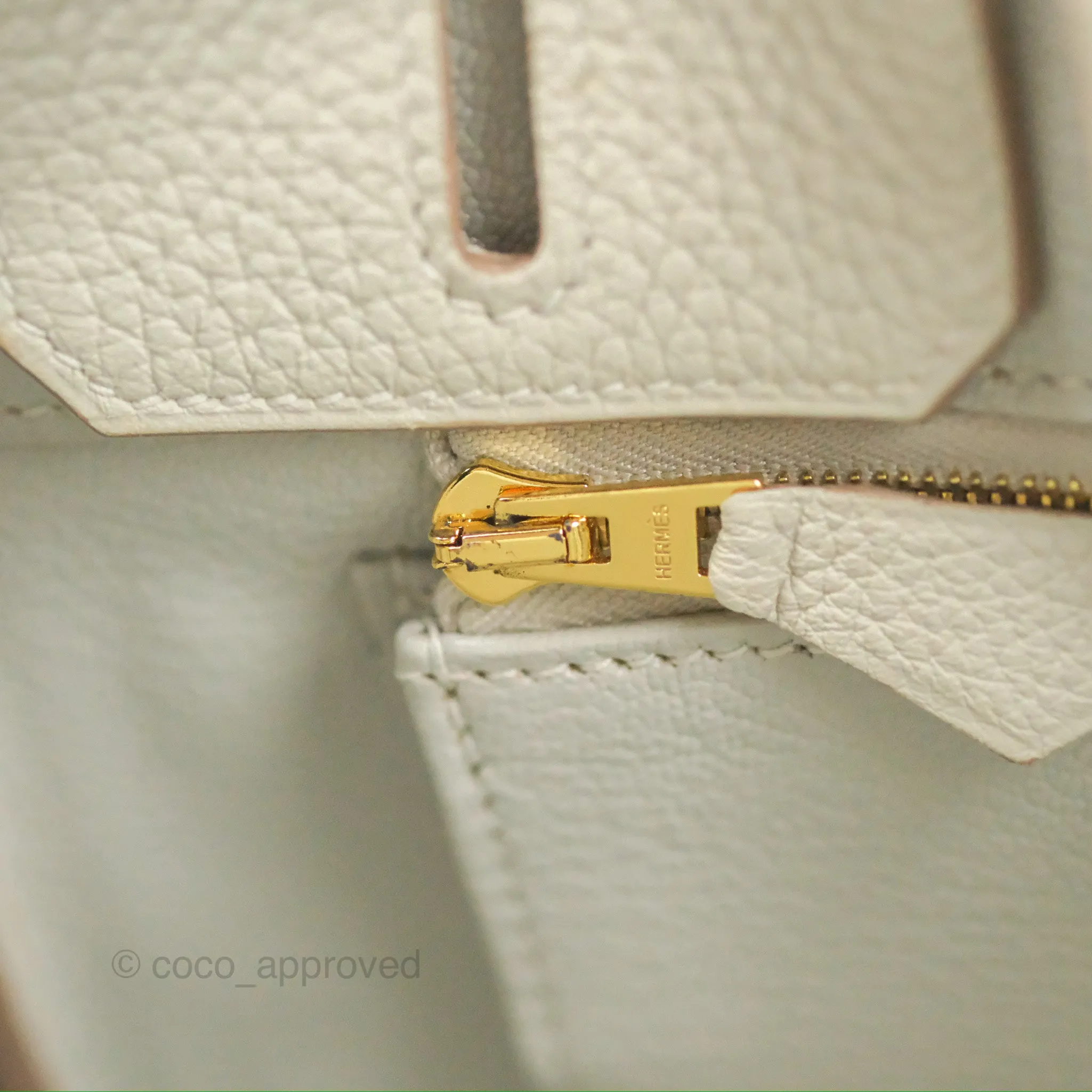 Hermes Birkin 25 Retourne Gris Perle 80 Togo Gold Hardware