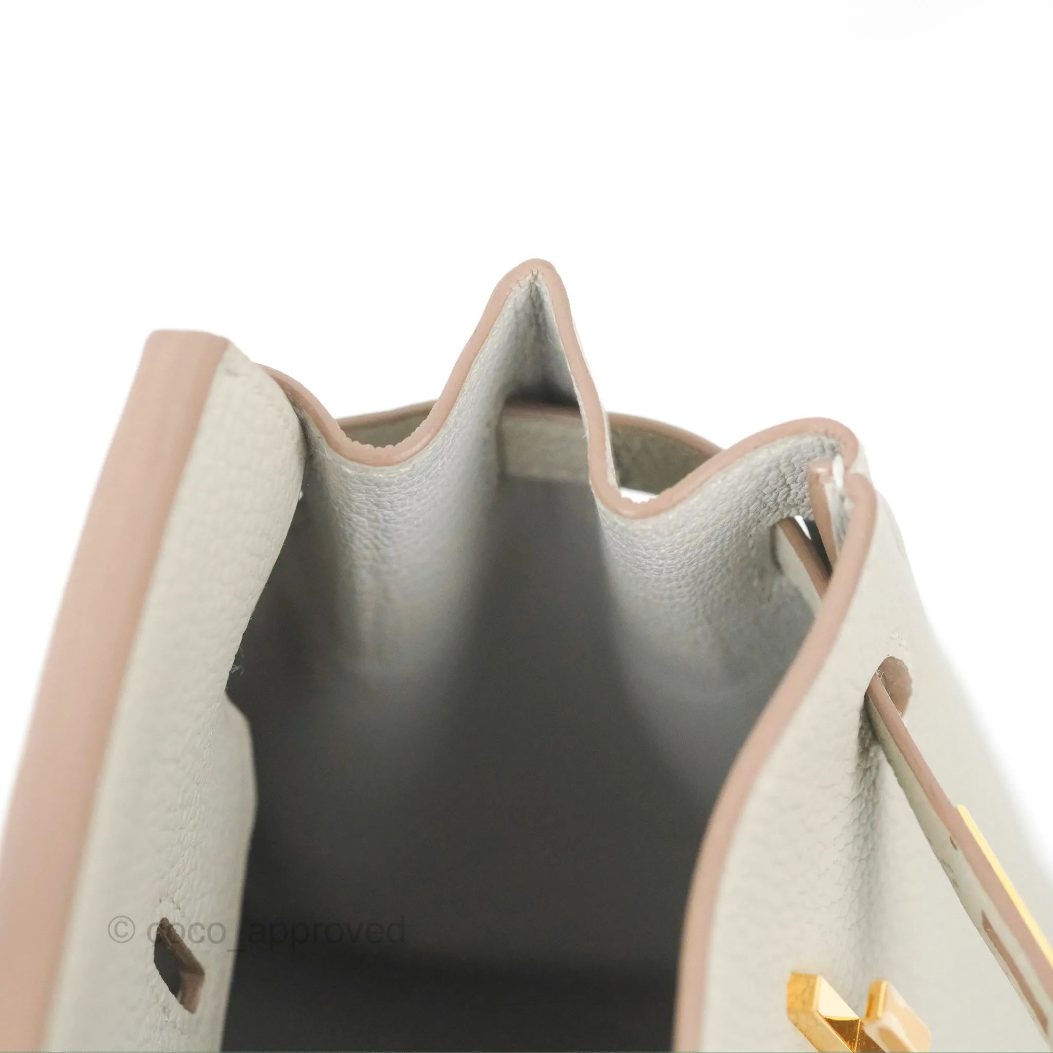 Hermes Birkin 25 Retourne Gris Perle 80 Togo Gold Hardware