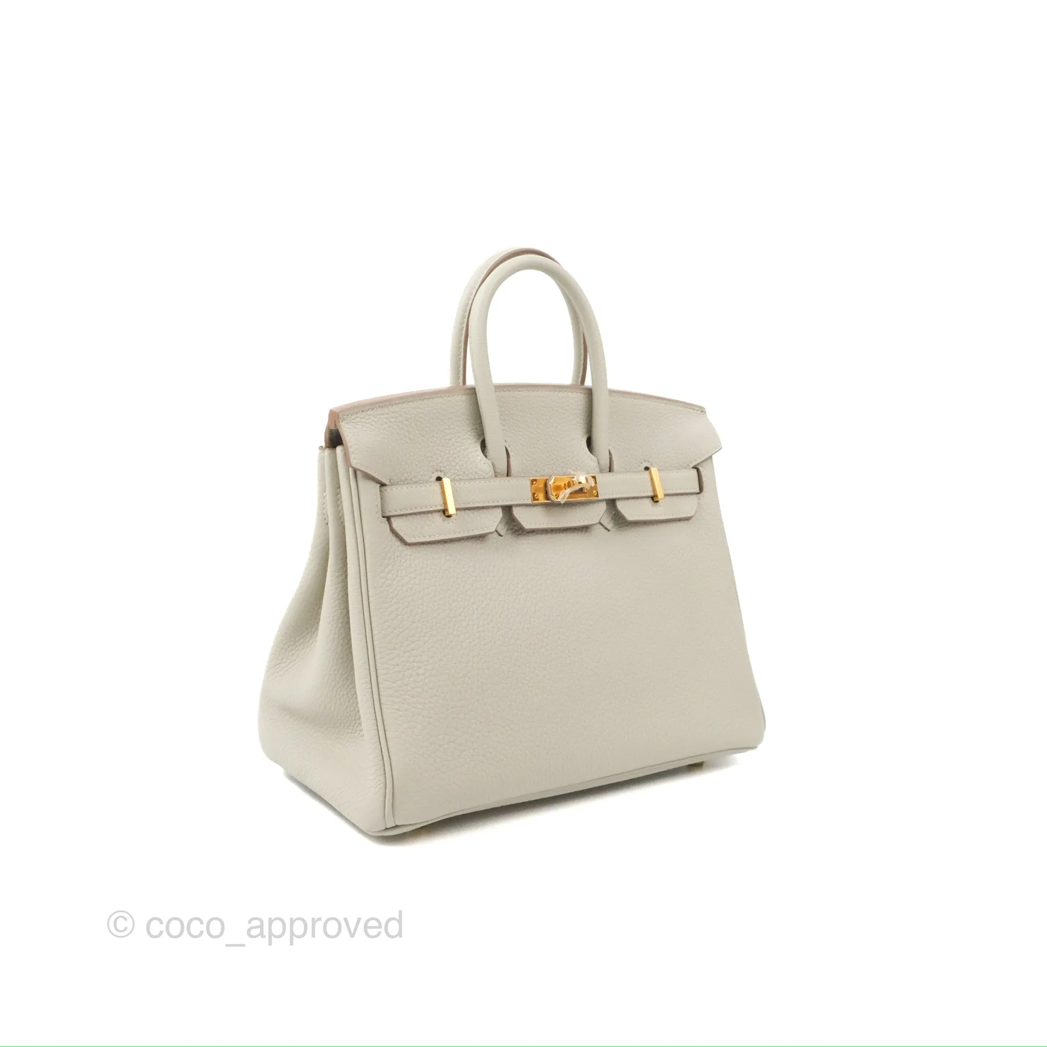 Hermes Birkin 25 Retourne Gris Perle 80 Togo Gold Hardware