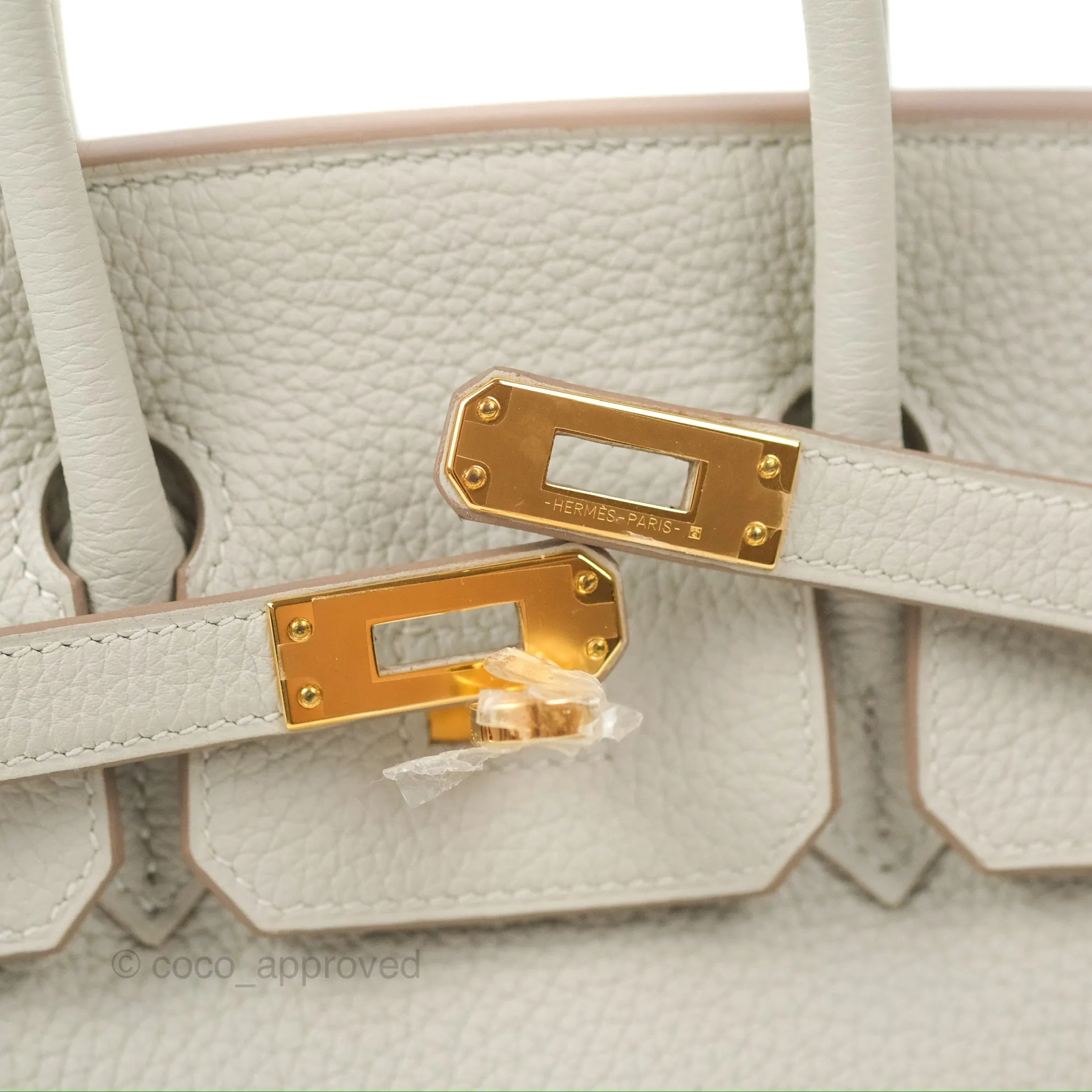 Hermes Birkin 25 Retourne Gris Perle 80 Togo Gold Hardware