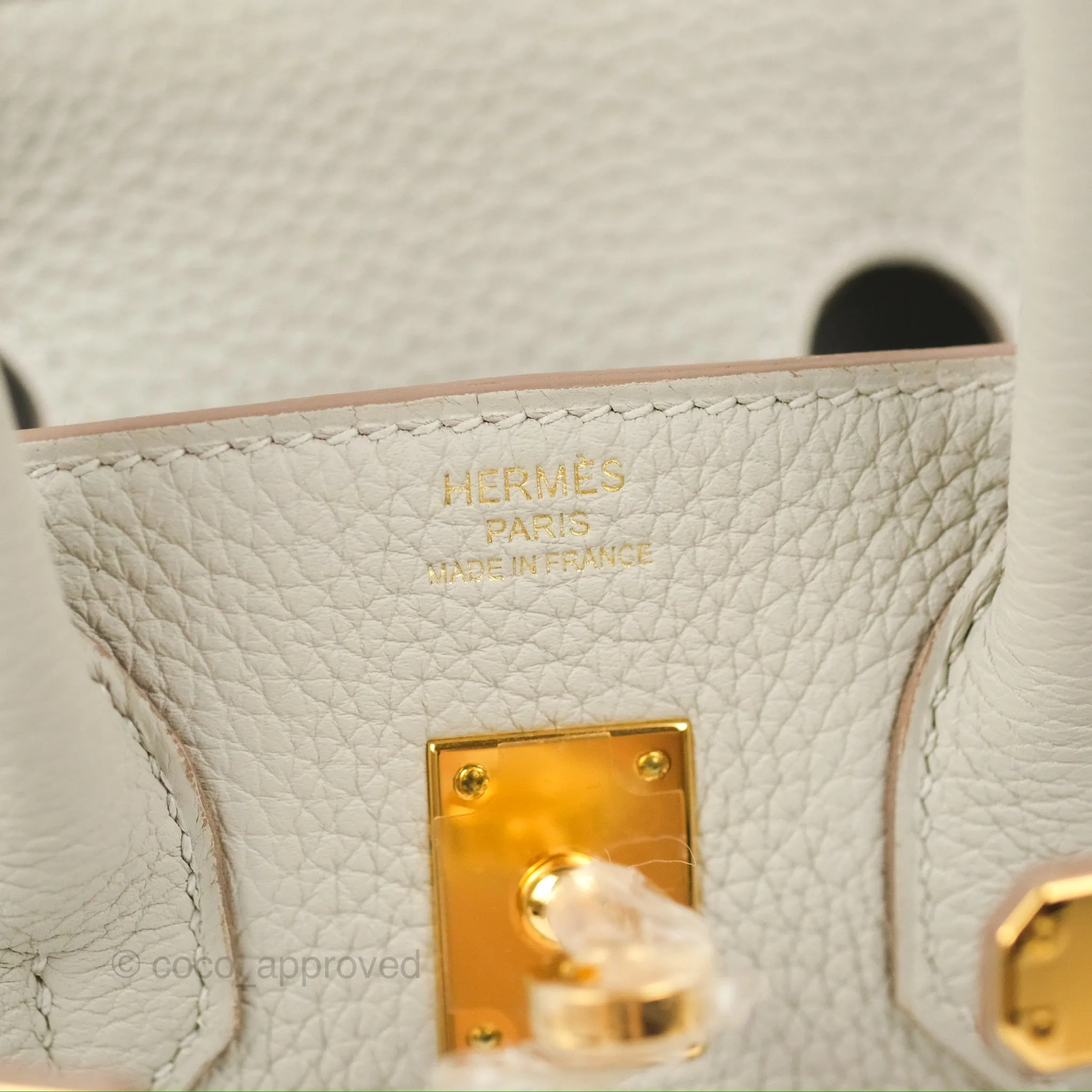 Hermes Birkin 25 Retourne Gris Perle 80 Togo Gold Hardware