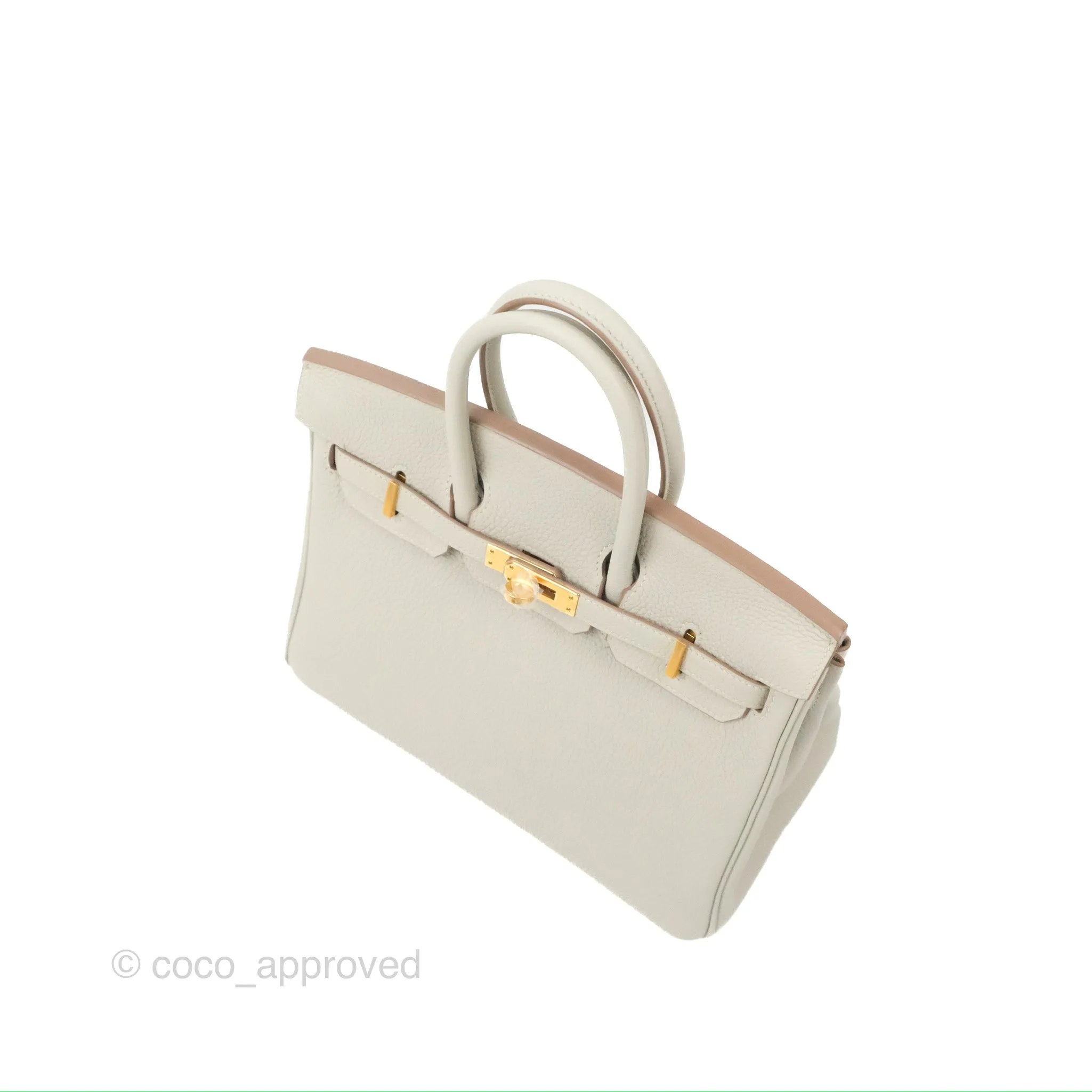 Hermes Birkin 25 Retourne Gris Perle 80 Togo Gold Hardware