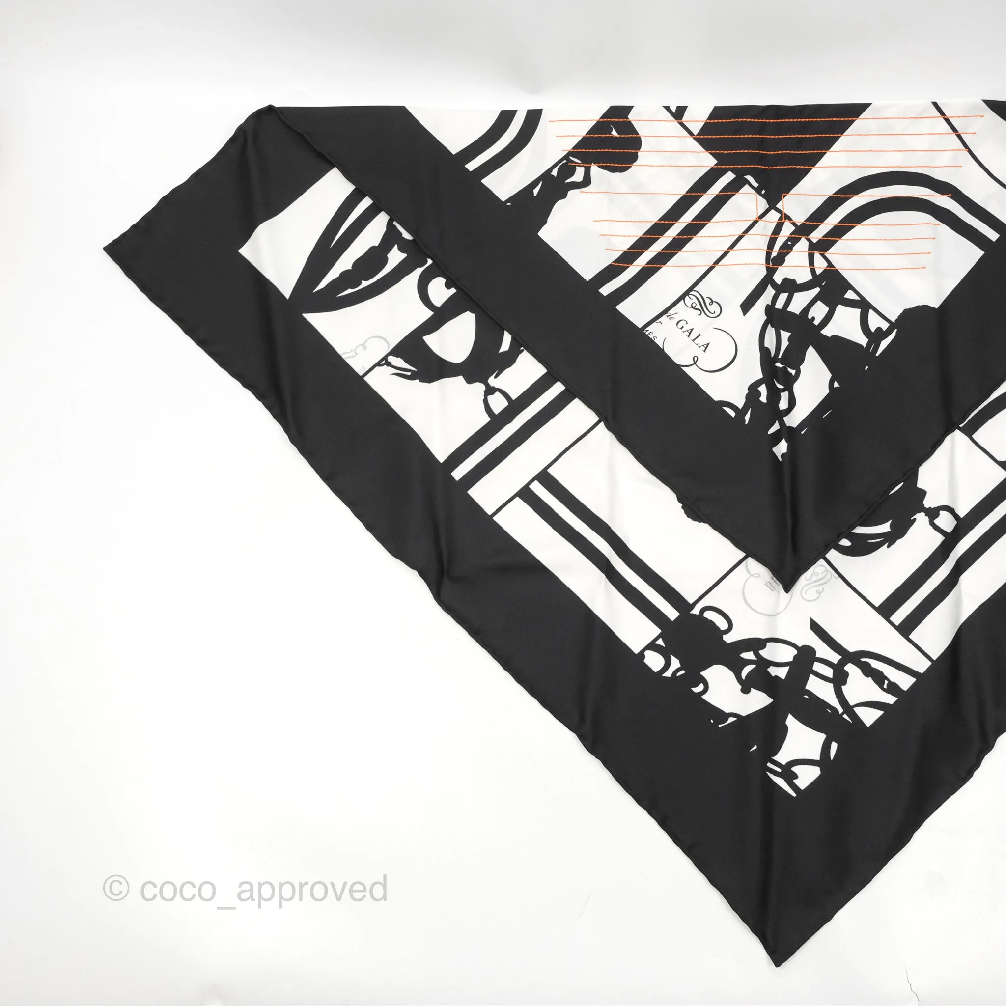 Hermes Brides De Gala En Desordre Triangle Silk Scarf 70