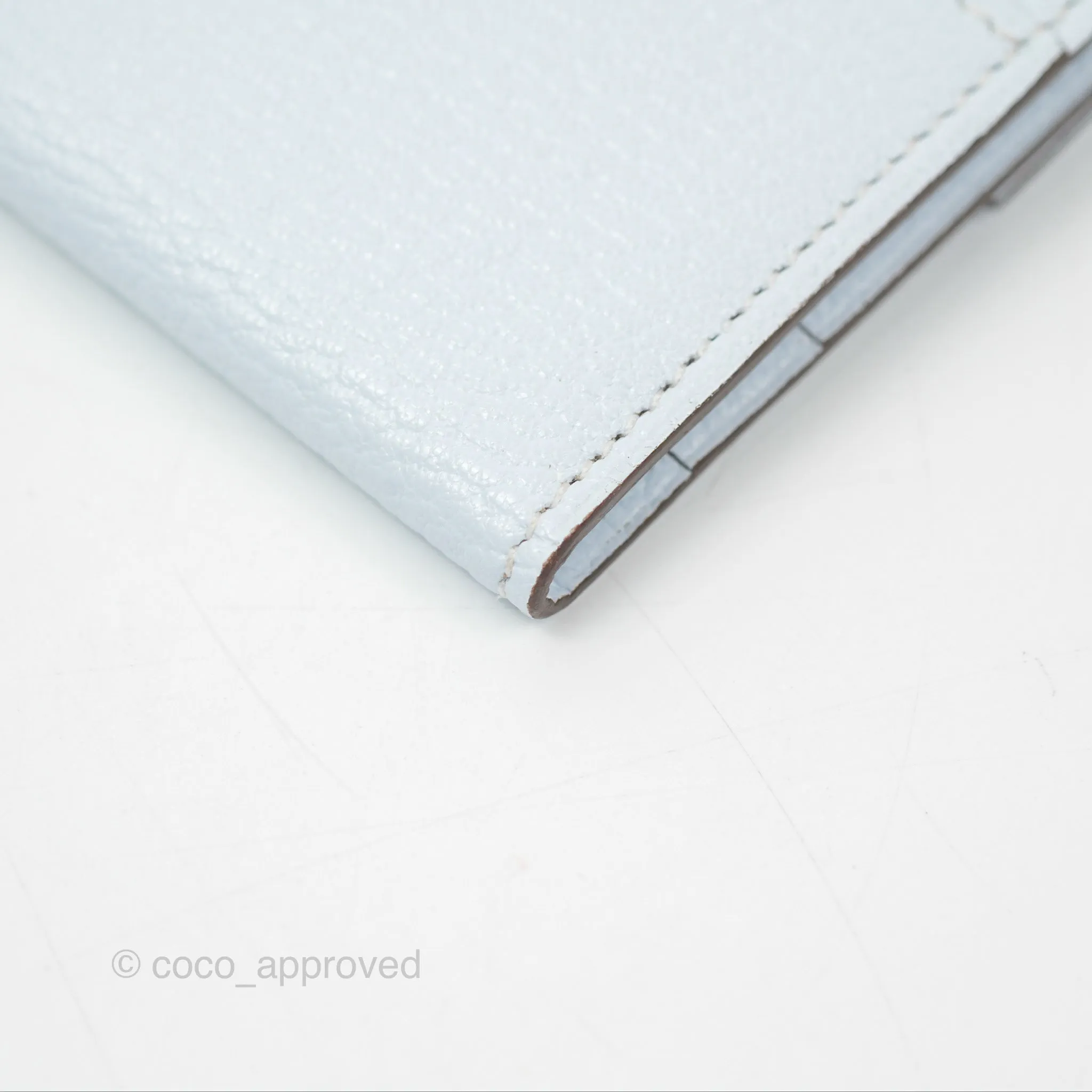 Hermes Clic H Mini Card Holder Blue Chevre Mysore Palladium Hardware