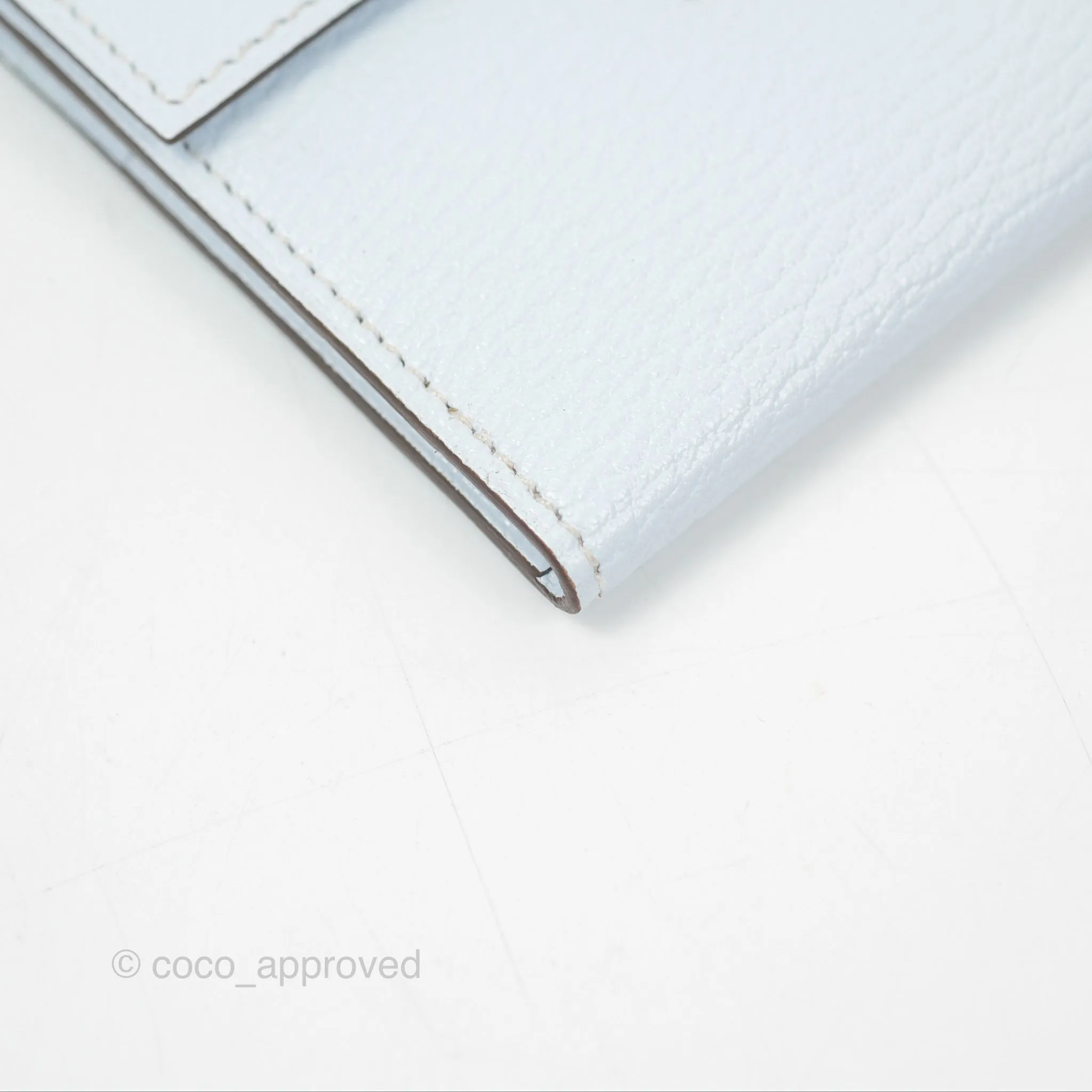 Hermes Clic H Mini Card Holder Blue Chevre Mysore Palladium Hardware