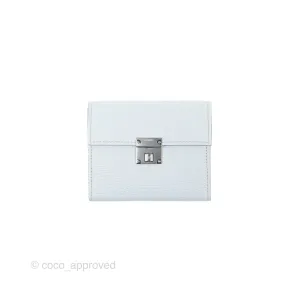 Hermes Clic H Mini Card Holder Blue Chevre Mysore Palladium Hardware
