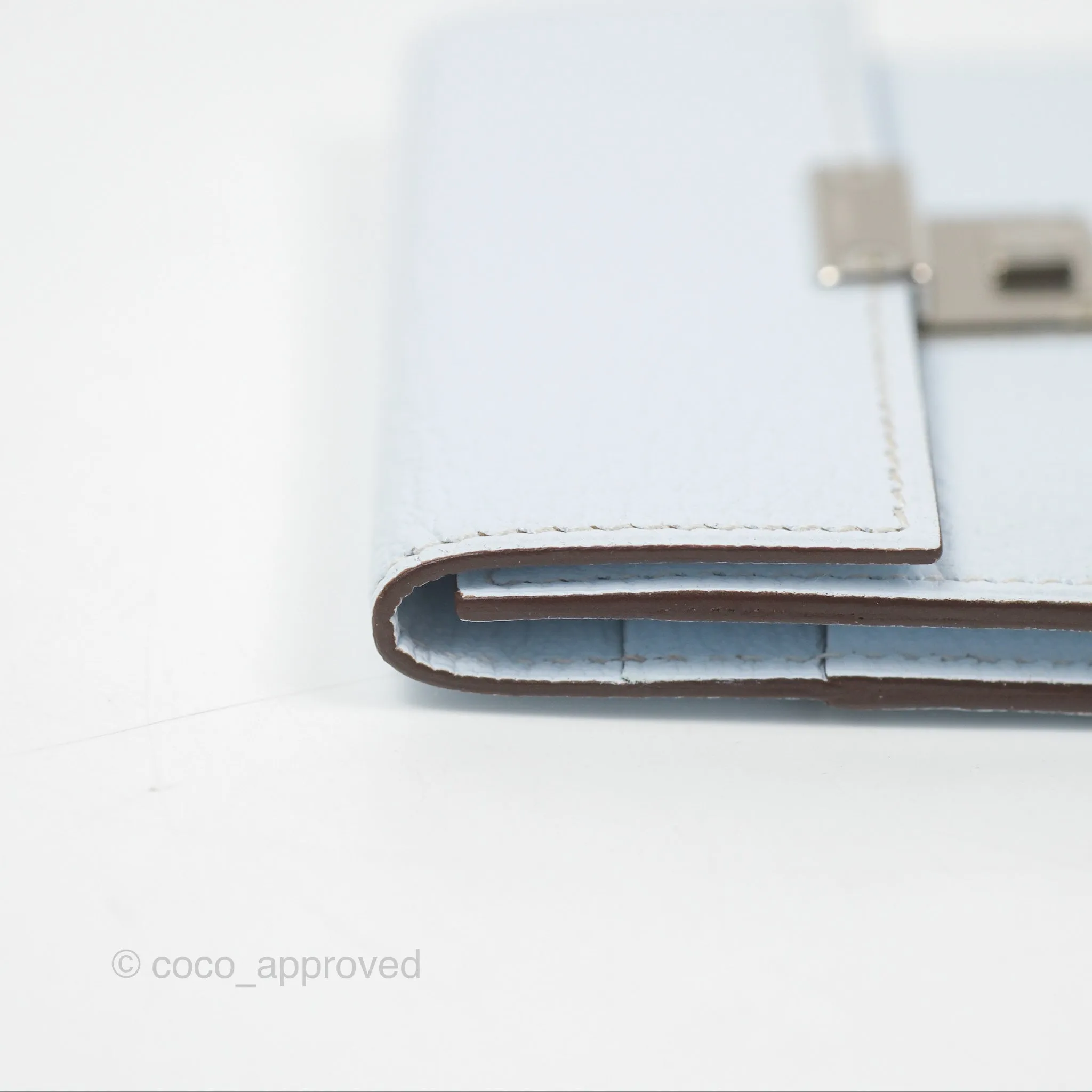 Hermes Clic H Mini Card Holder Blue Chevre Mysore Palladium Hardware