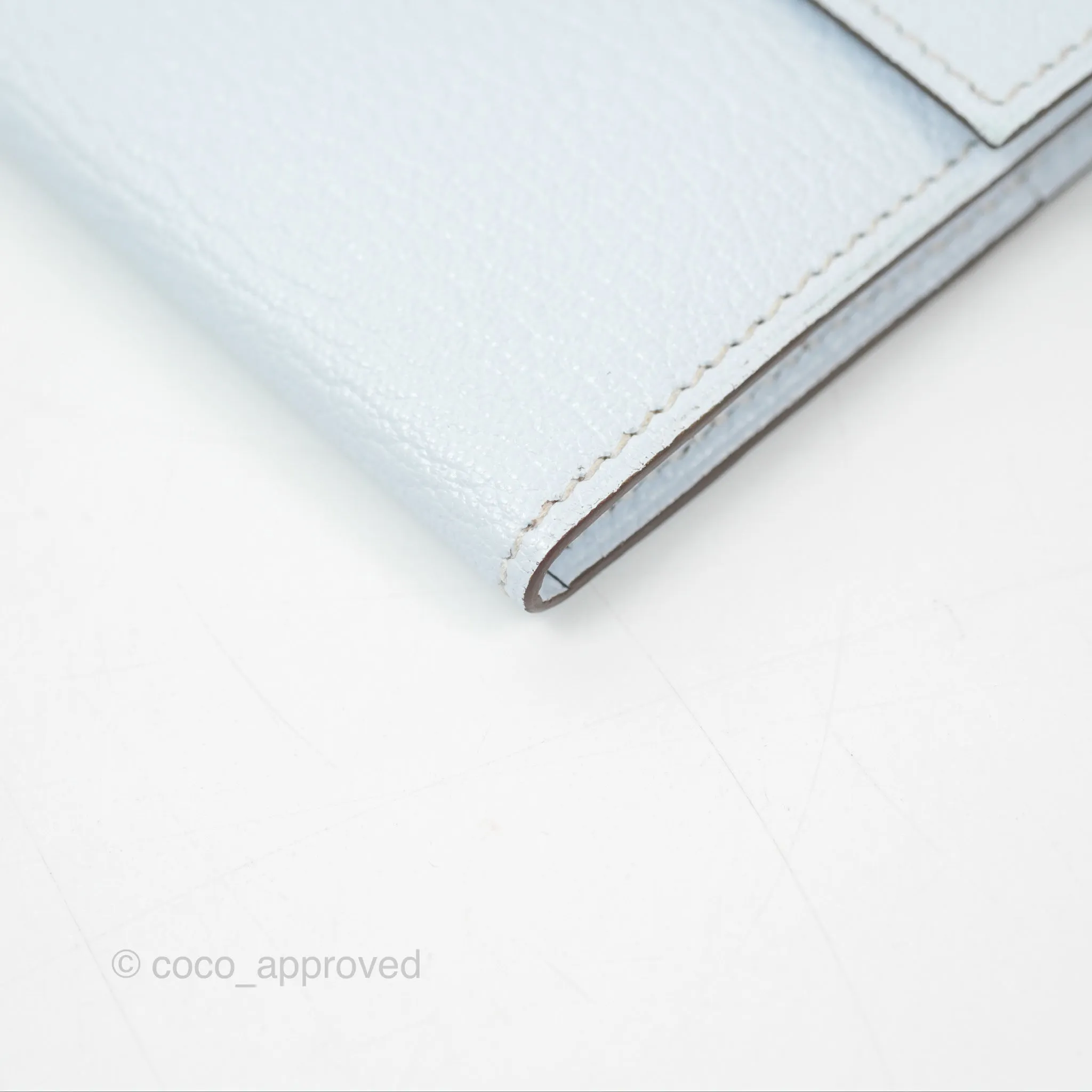 Hermes Clic H Mini Card Holder Blue Chevre Mysore Palladium Hardware