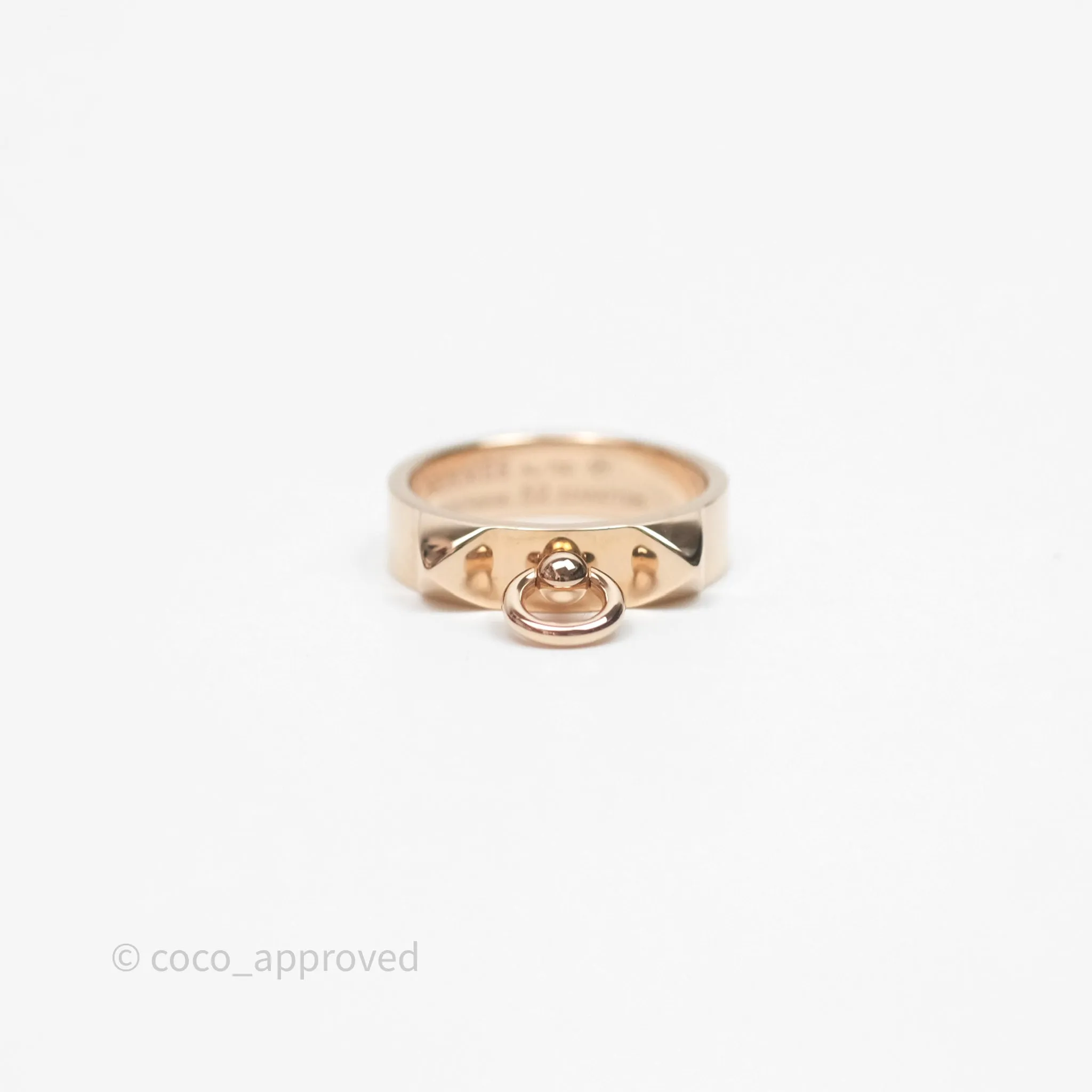 Hermes Collier de Chien Ring PM Rose Gold Size 52
