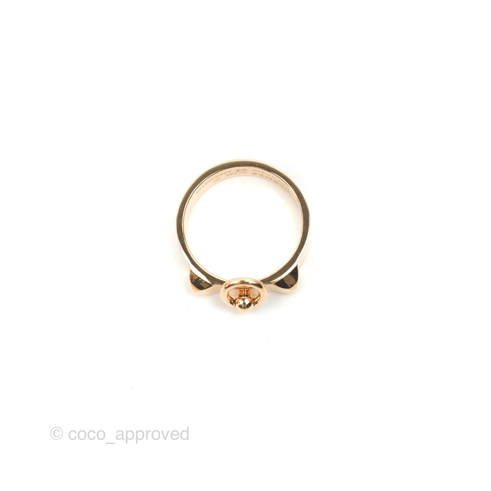 Hermes Collier de Chien Ring Small Model Rose Gold Size 53
