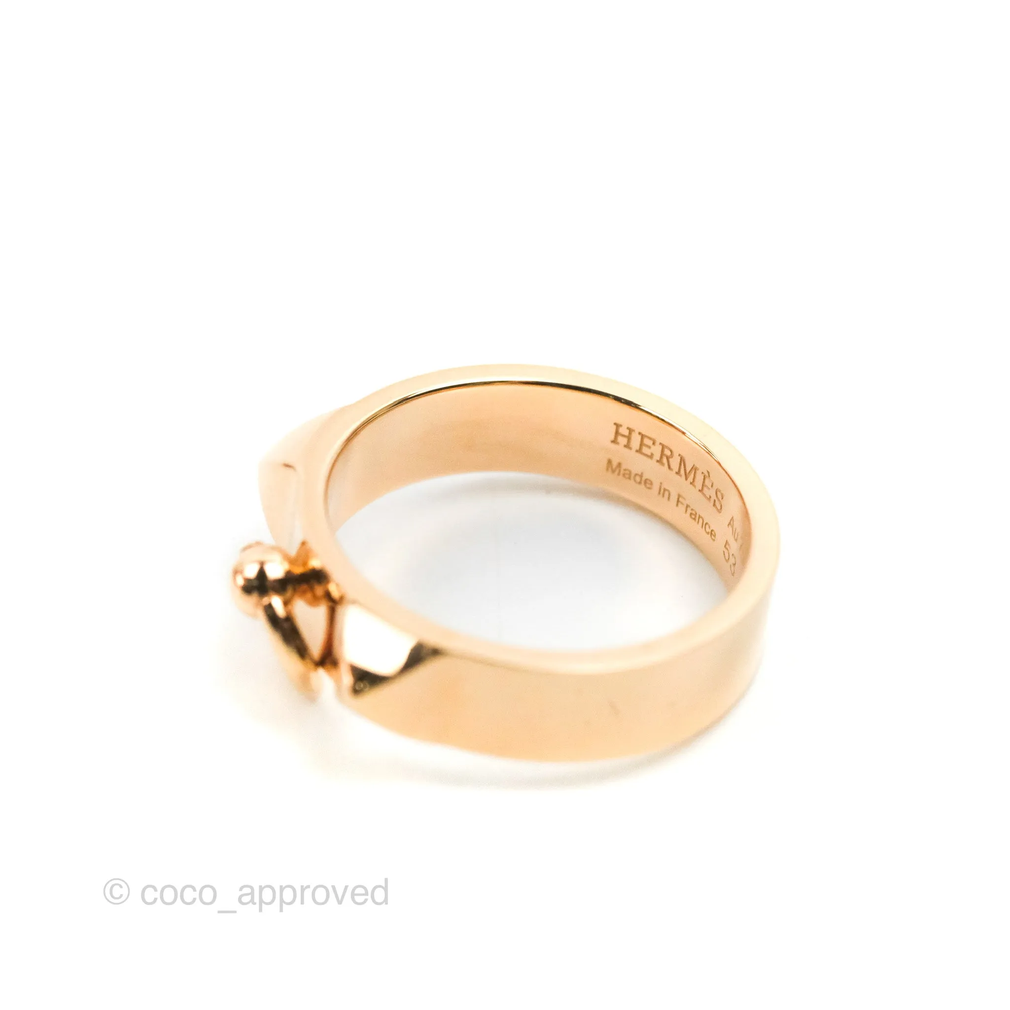 Hermes Collier de Chien Ring Small Model Rose Gold Size 53