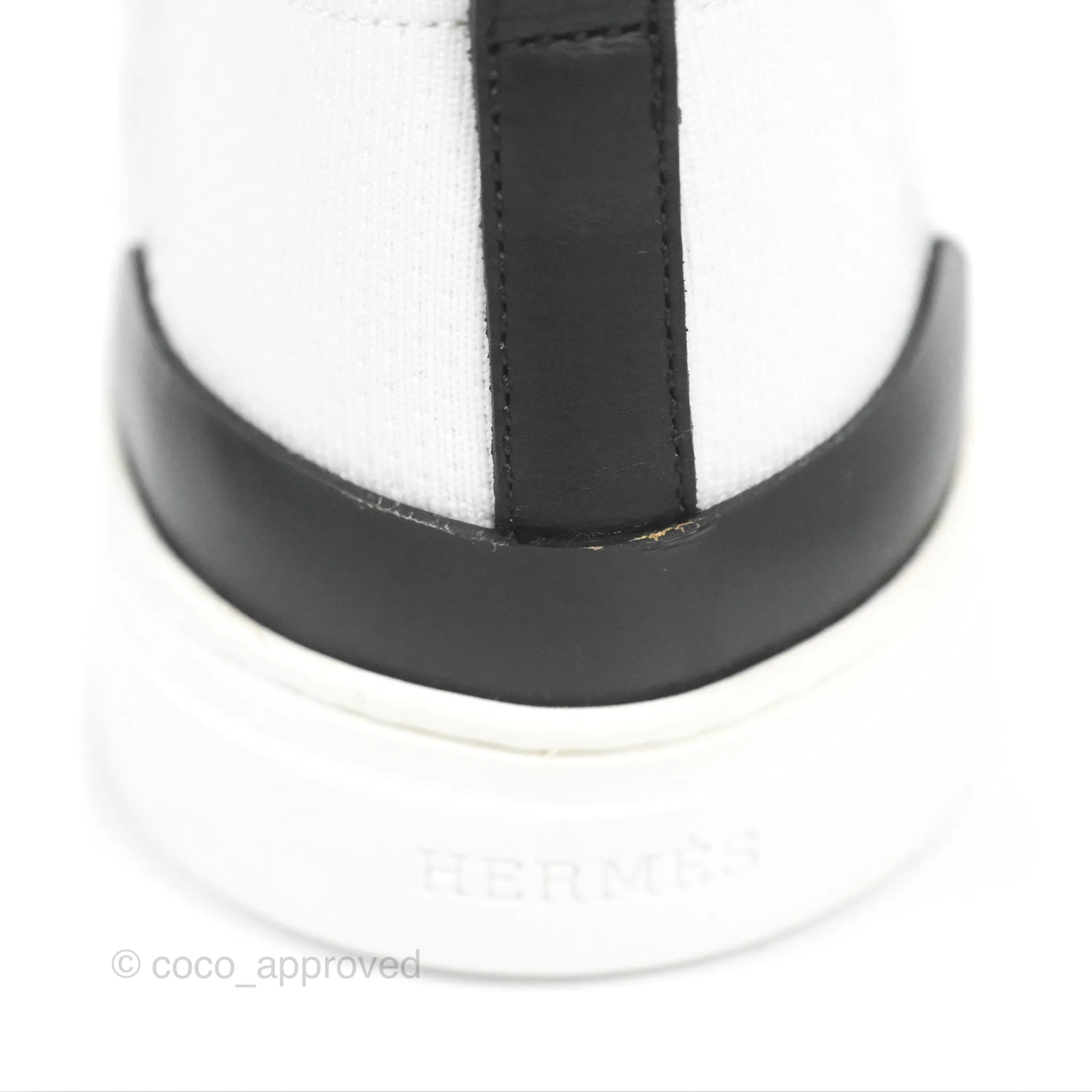 Hermes Deep Sneaker Knit & Calfskin White
