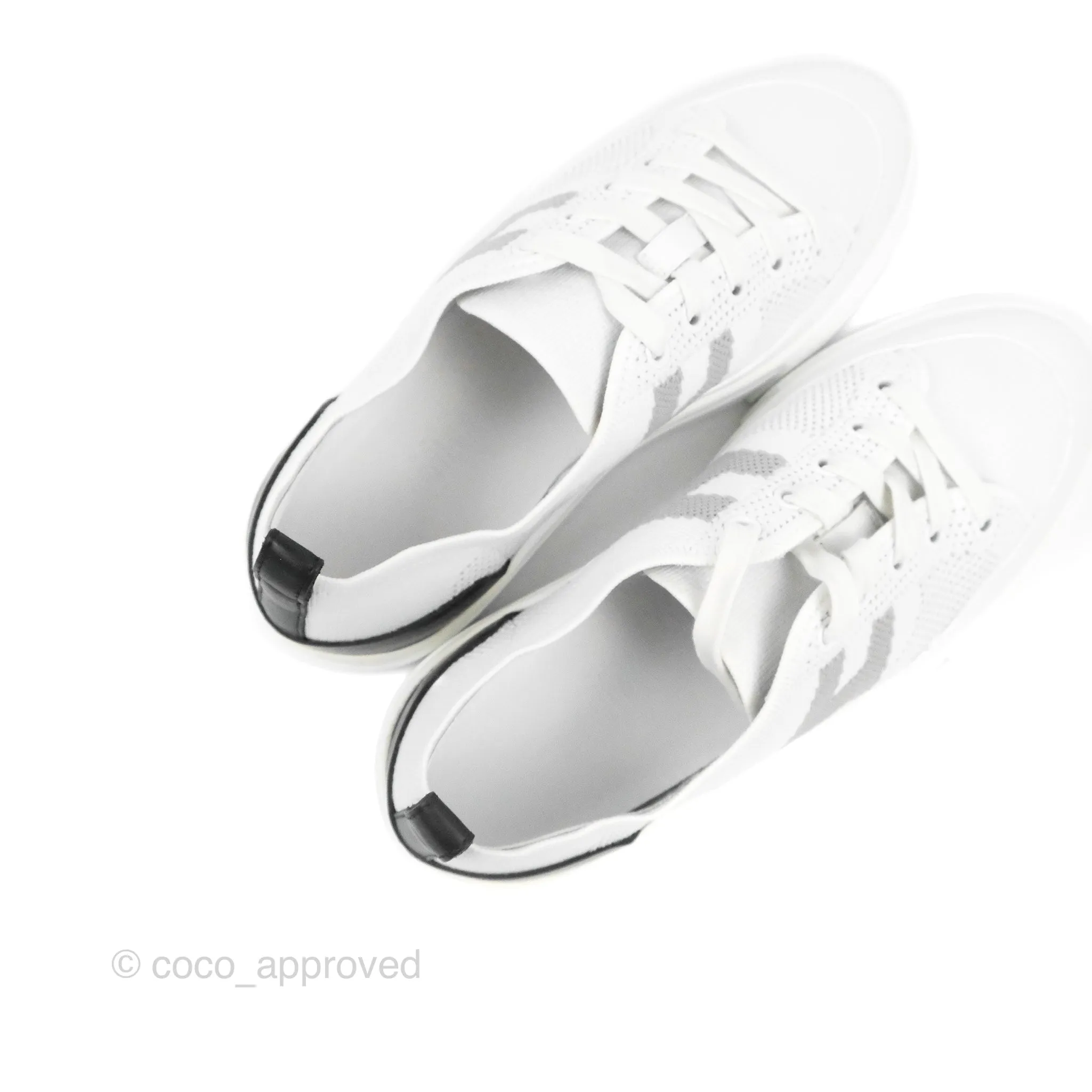 Hermes Deep Sneaker Knit & Calfskin White